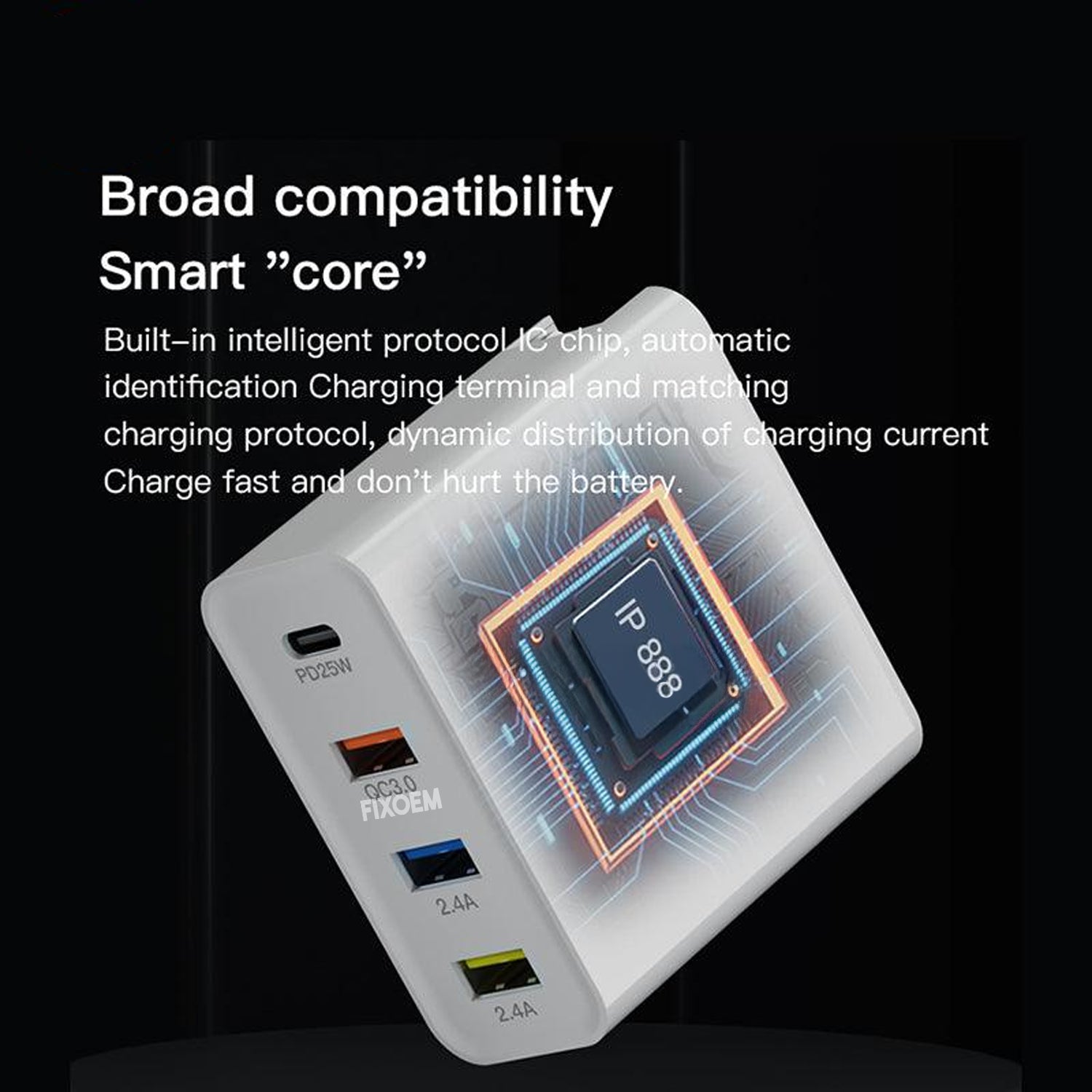 Cargador Cubo USB / USB C / 60W Blanco Carga MA ANT