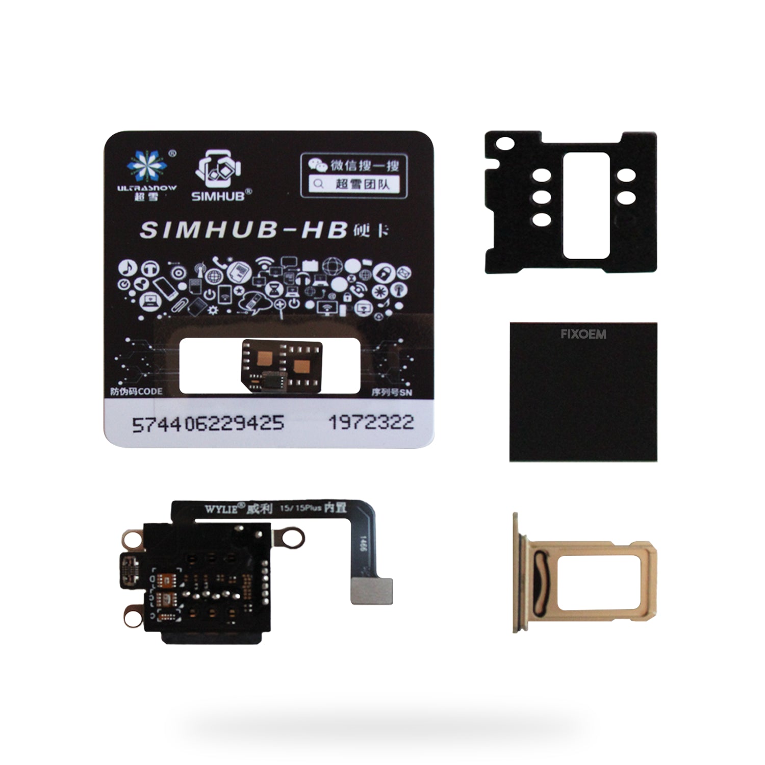 Flex Convertidor Adaptador ESIM a SIM Fisico Lector Sim Iphone 15/15 Plus Wylie