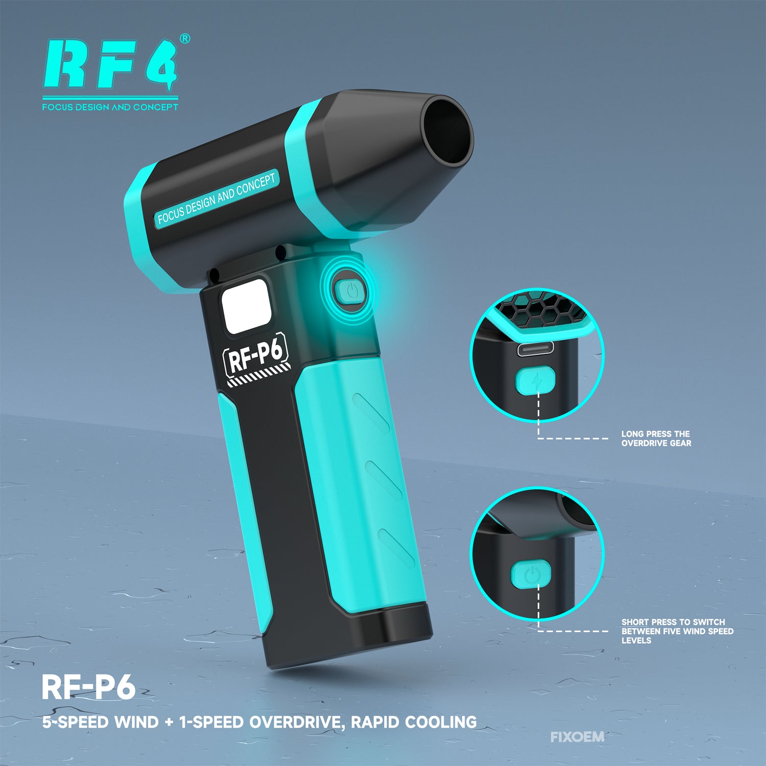 Pistola Ventilador Soplador Aspirador  RF4 RF-P6