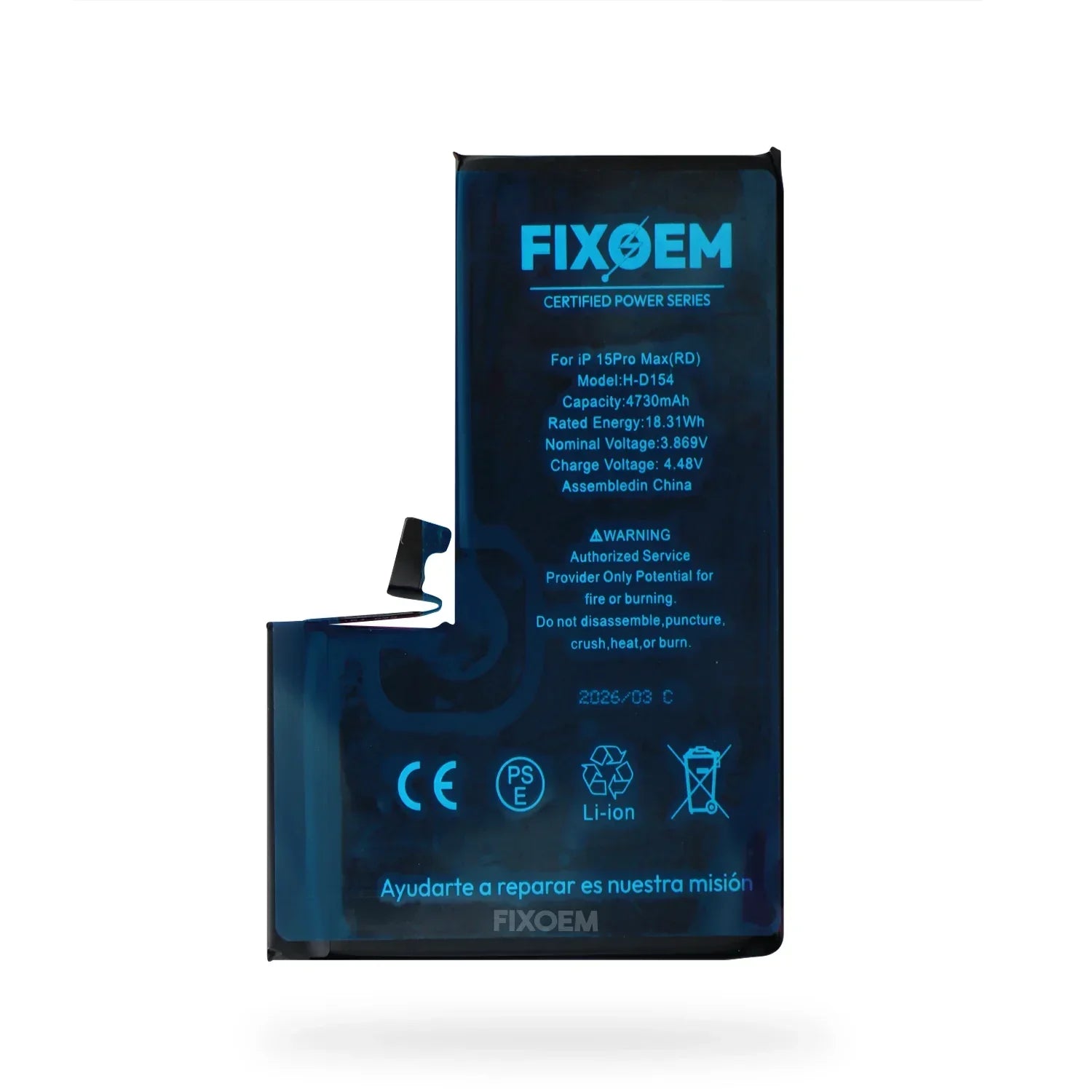 Bateria FixOEM Iphone 15 Pro Max Diagnostico Autoprogramable |+5,000 reseñas 4.9/5 | recibe express 2 días