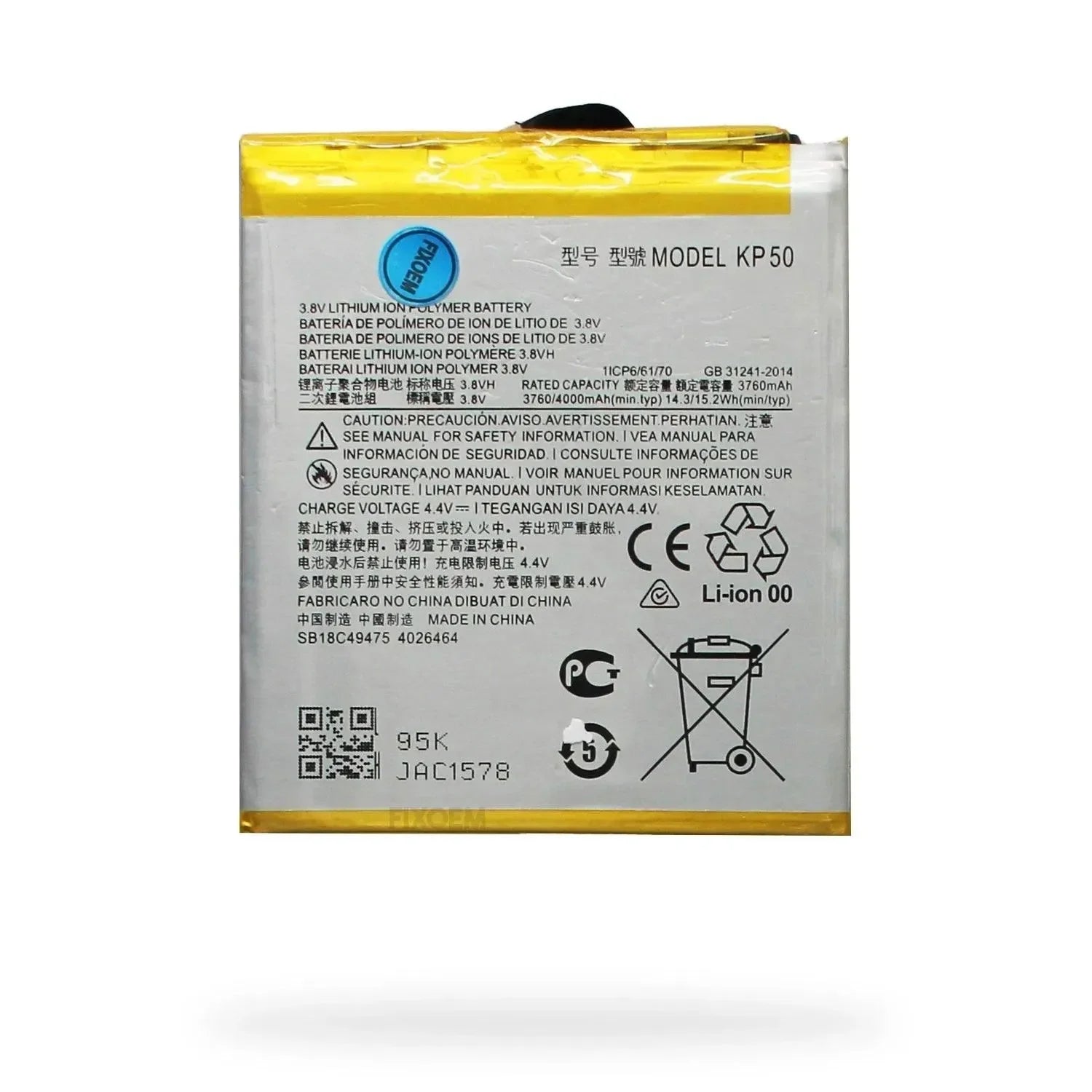 Bateria Moto One Zoom Xt2010 Kp50. |+5,000 reseñas 4.9/5 | recibe express 2 días
