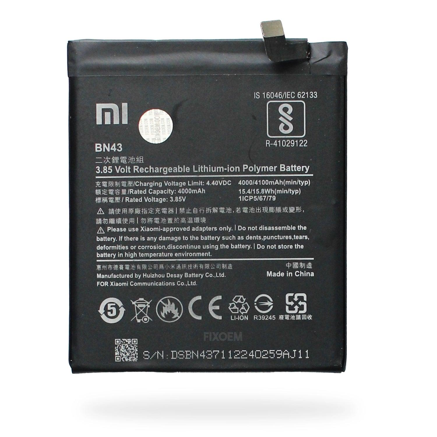 Bateria Xiaomi Redmi Note 4X Bn43 |+2,000 reseñas 4.8/5 ⭐
