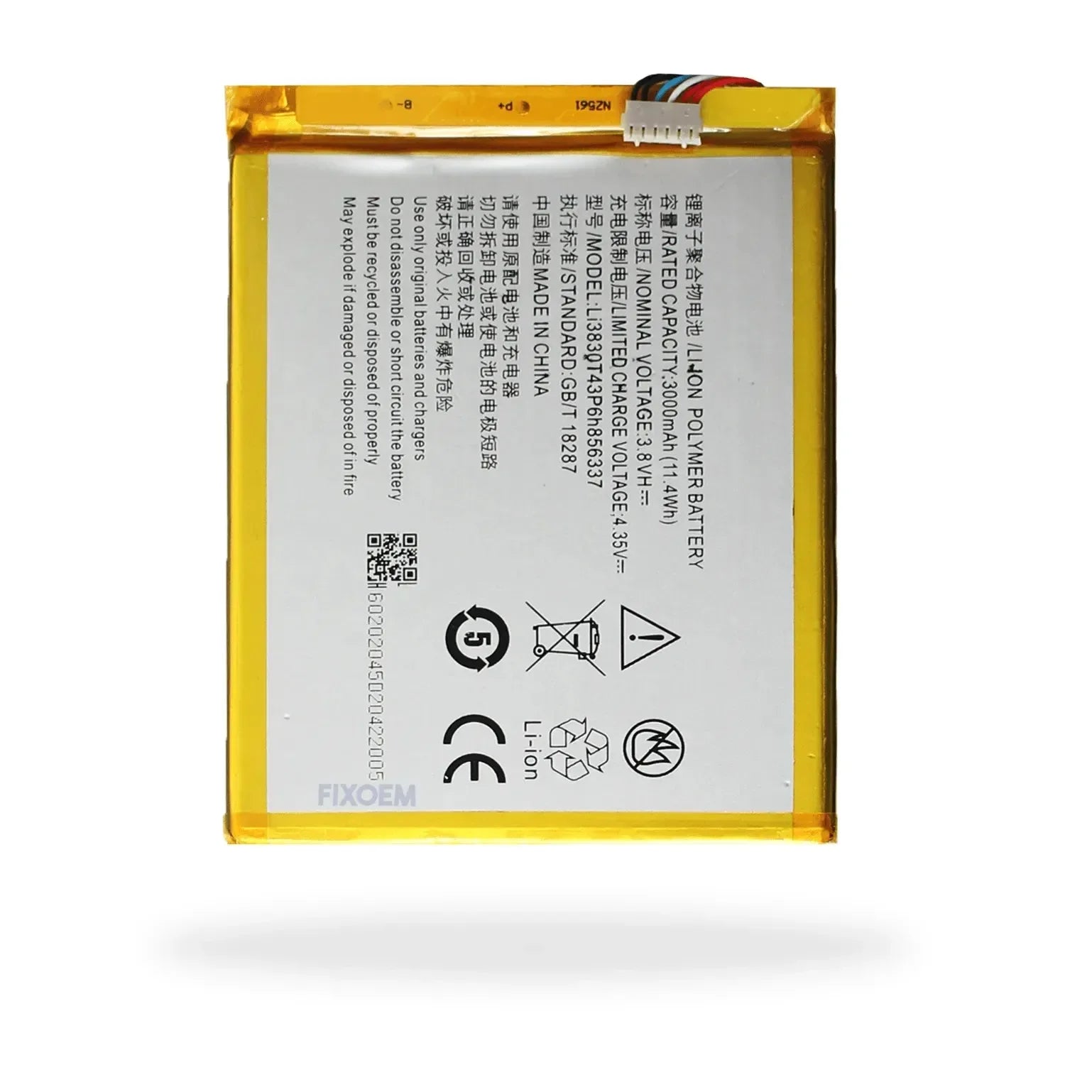 Bateria Zte Blade A602 / V Plus V580 Li3830T43P6H856337. |+5,000 reseñas 4.9/5 | recibe express 2 días