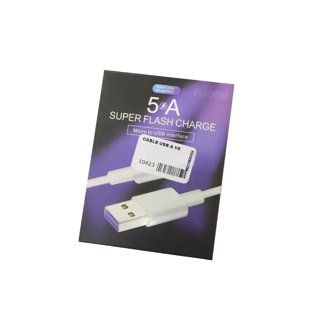 Cable Usb a Tipo V8 Super Carga Rapida 11038 5A |+5,000 reseñas 4.9/5 | recibe express 2 días