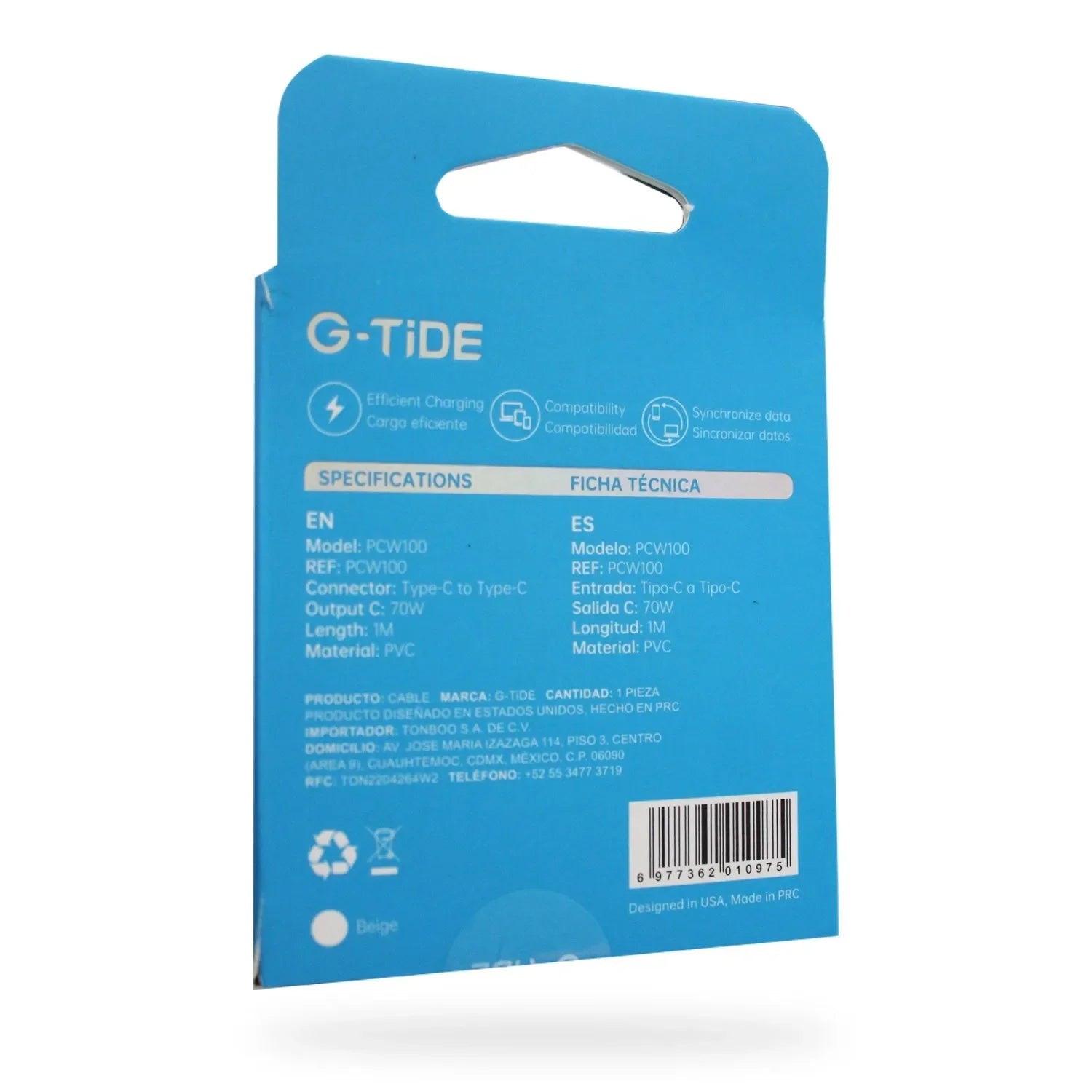 Cable Usb A V8 Negro Pab100 G-TiDe |+5,000 reseñas 4.9/5 | recibe express 2 días
