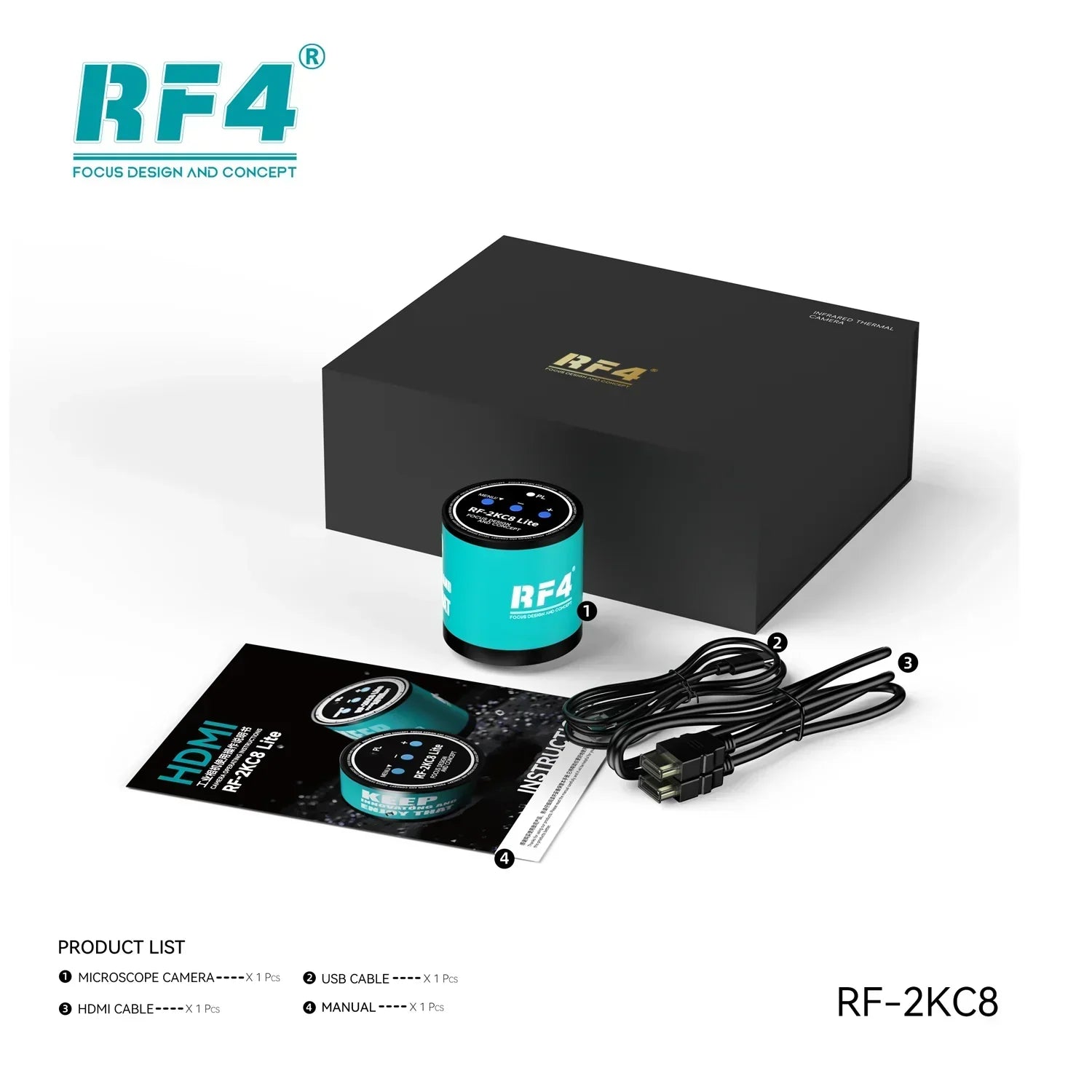 Camara Microscopio 2K Hd Rf4 Rf-2Kc8 Lite |+5,000 reseñas 4.9/5 | recibe express 2 días