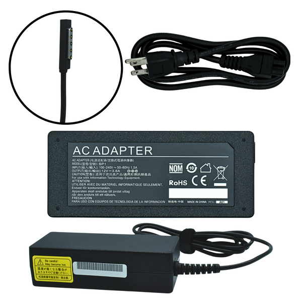 Cargador Adaptador Corriente 12v 3.6a (Plug Magnetico 2.7x3.5mm) Surface Pro 1 Y Pro 2 Marca EKO