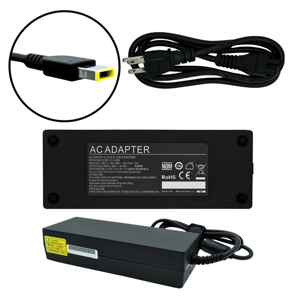 Cargador Adaptador Corriente 135W 20V / 6.75A (LENOVO CUADRADA)  Marca EKO