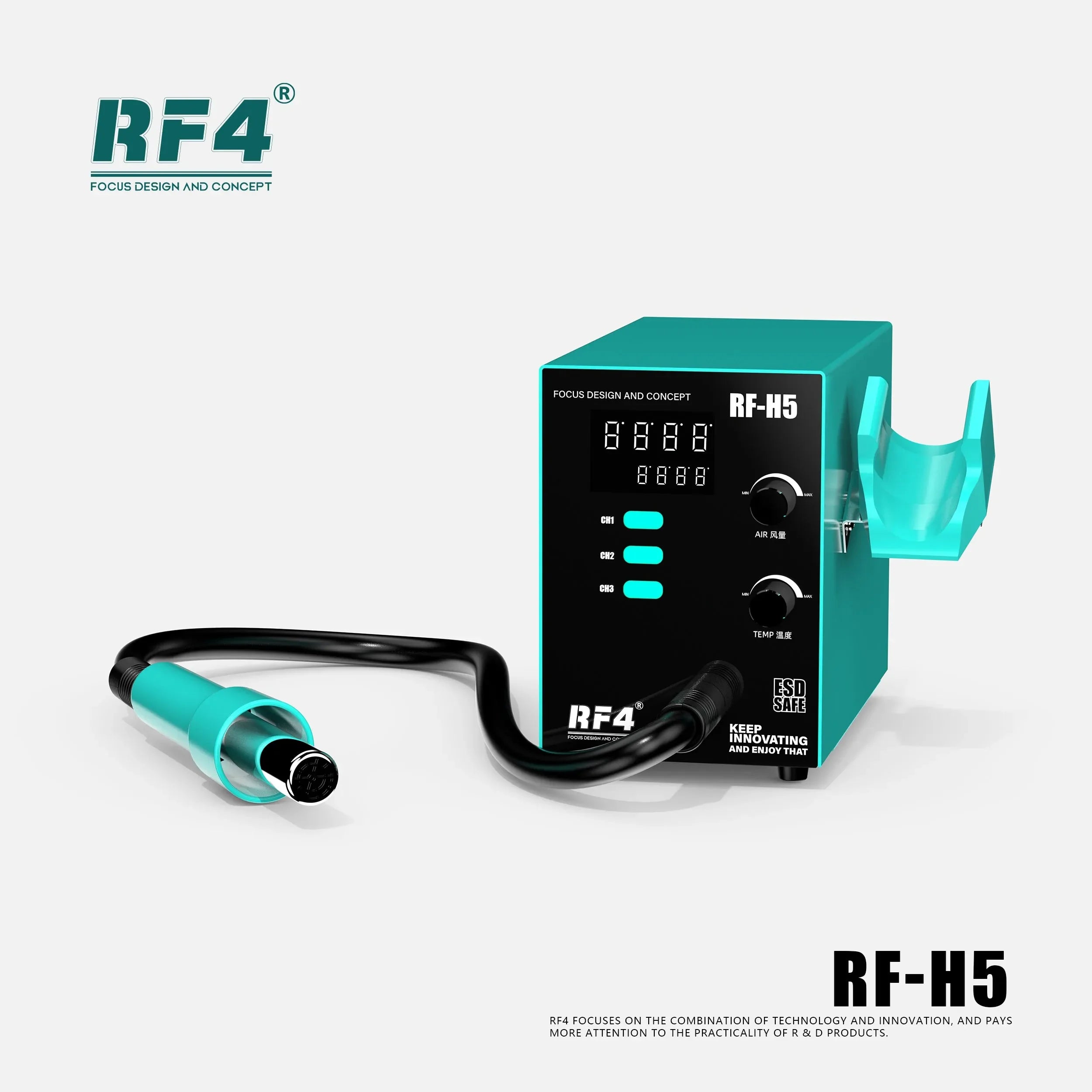 Estacion Pistola Calor Rf4 Rf-H5 800W SMD SMT |+5,000 reseñas 4.9/5 | recibe express 2 días