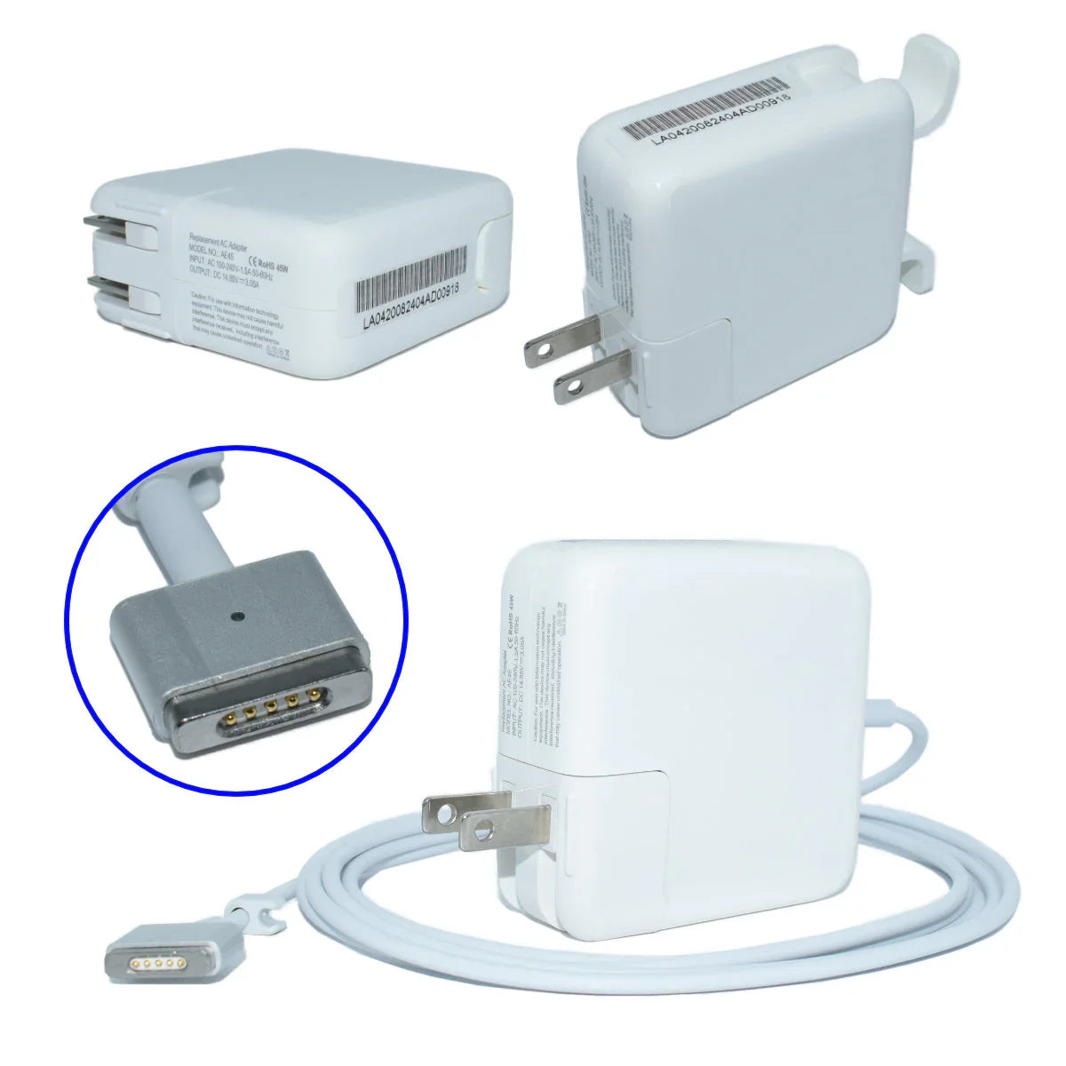 Adaptador Corriente 45W Magnetico 2 |+4,000 reseñas 4.9/5 | recibe en 2 días