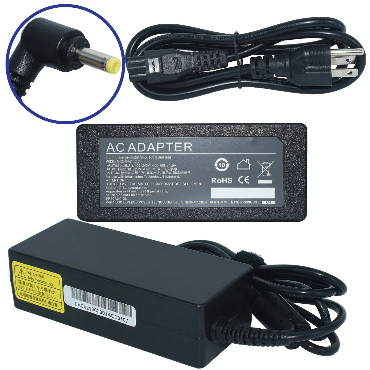 Adaptador Corriente 65W 20V/3.25A (4.0*1.7) EKO |+4,000 reseñas 4.9/5 | recibe en 2 días