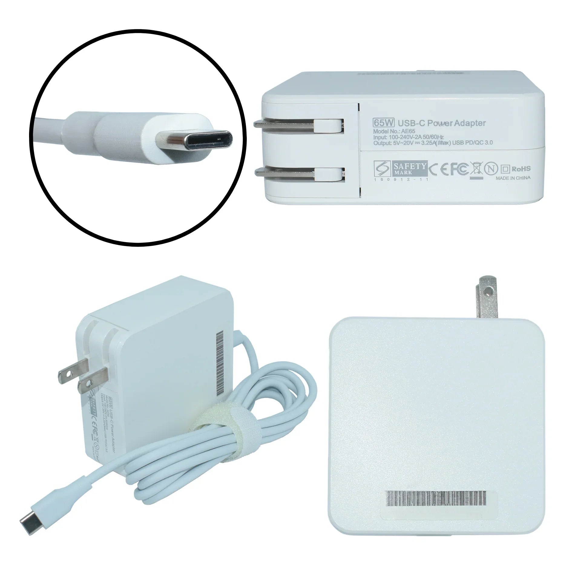 Adaptador Corriente USB-C 65W 20V/3.25A (Type C) con PD |+4,000 reseñas 4.9/5 | recibe en 2 días