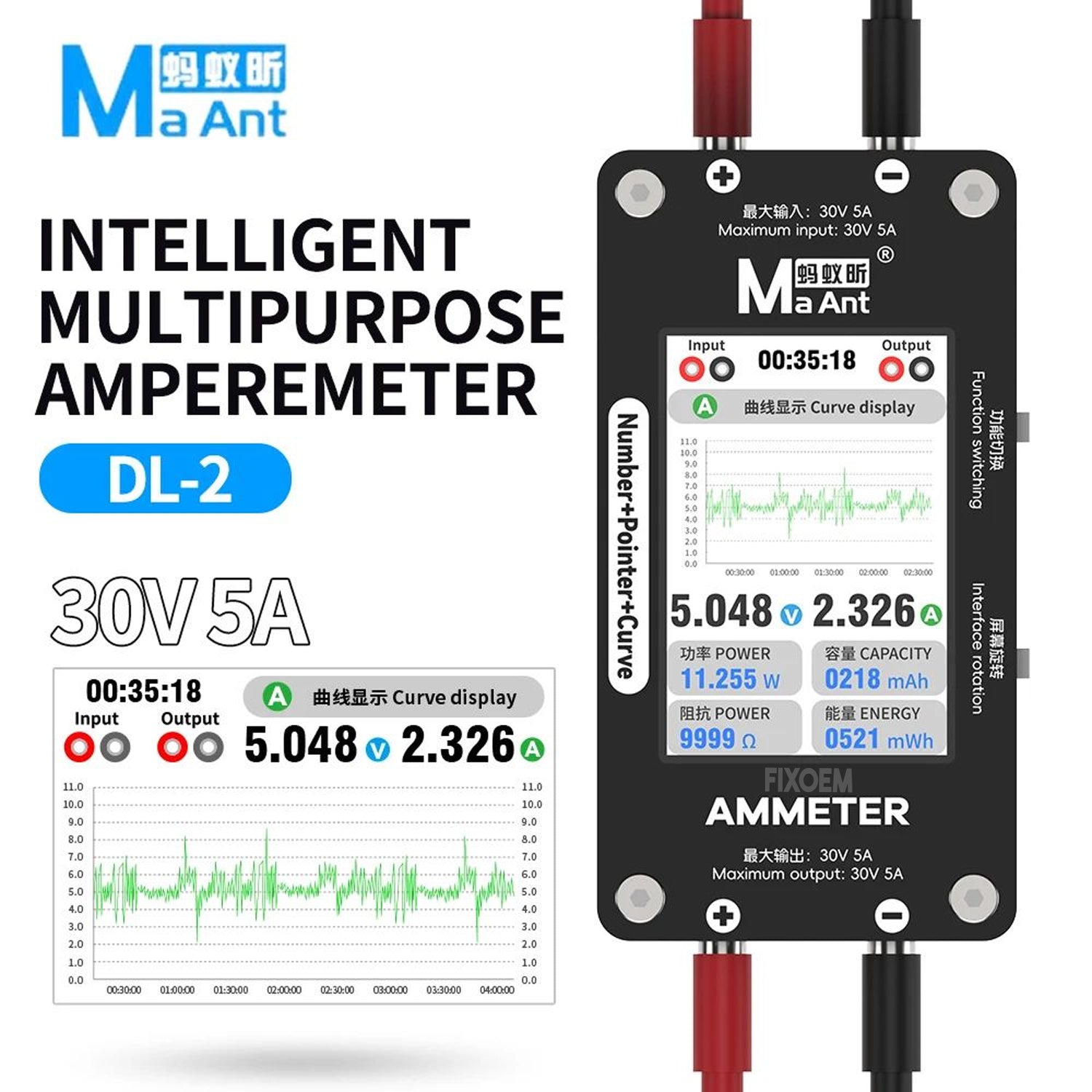 Amperimetro Tester Multifuncion Inteligente Ma Ant Dl-02