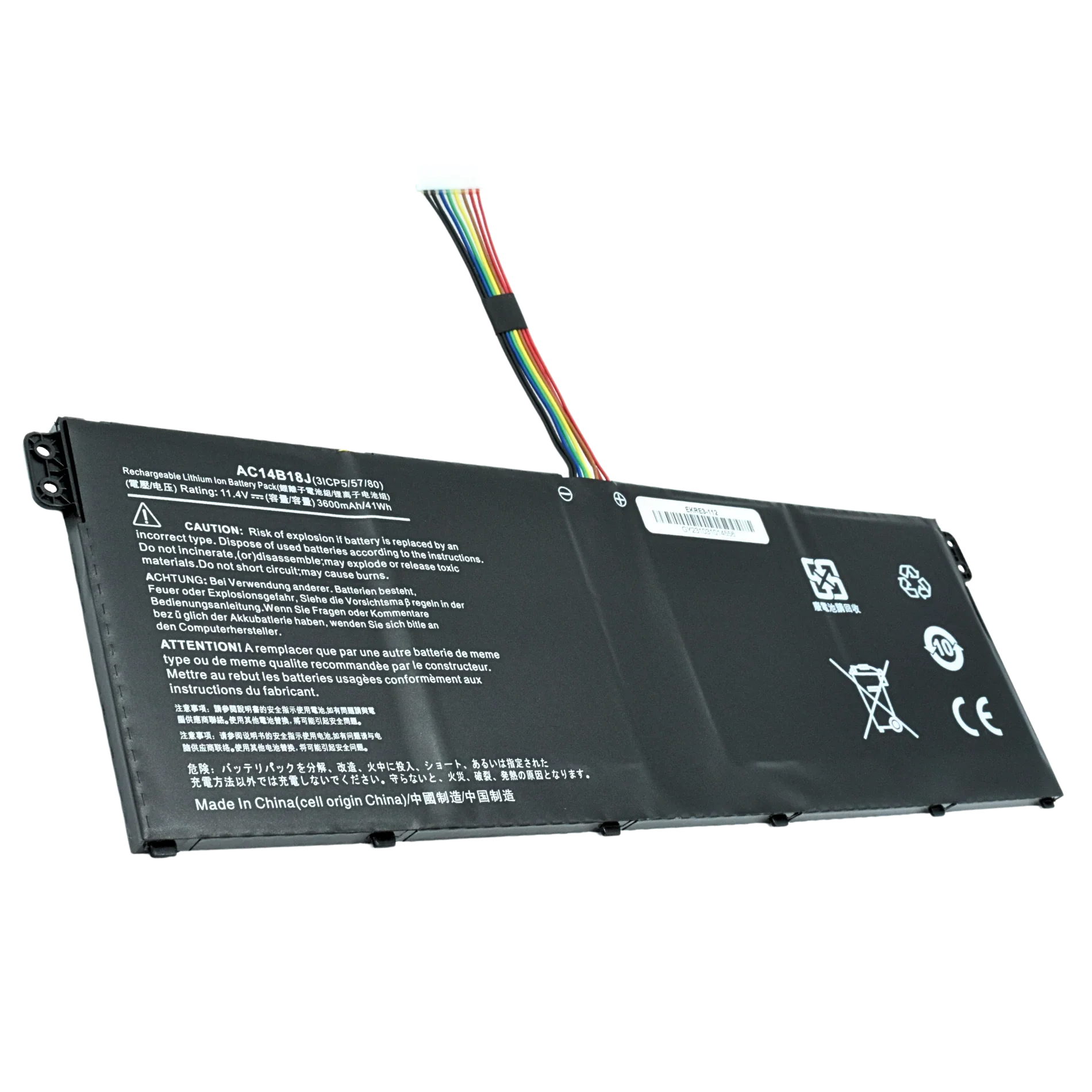 Bateria 11.4V Acer Aspire E3-112M E3-721 E5-771 E5-771G ES1-311 ES1-511 ES1-512 AC14B18J AC14B3K AC14B13J |+4,000 reseñas 4.9/5 | recibe en 2 días