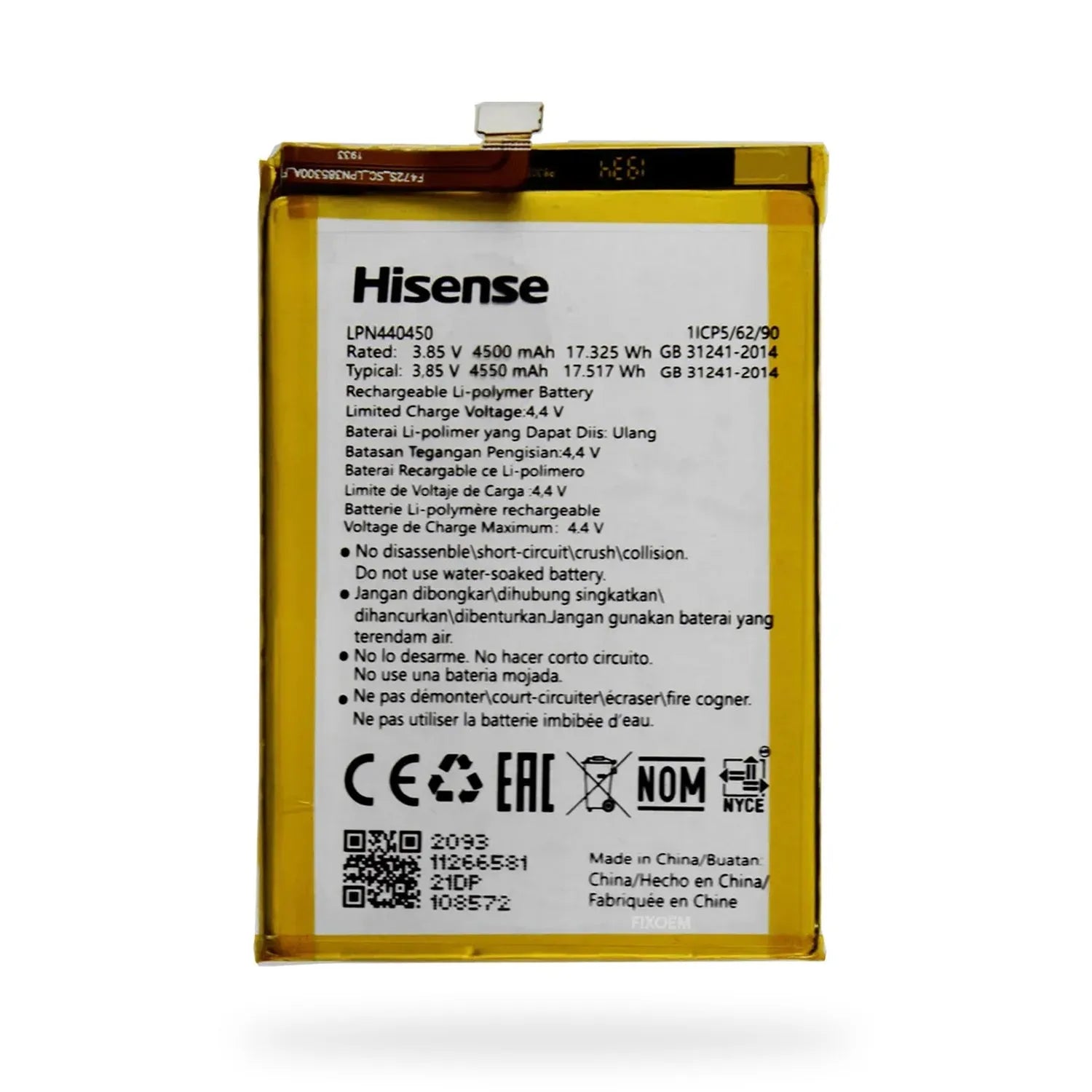 Bateria Hisense E50 Lite Hlte228e Lpn440450 |+4,000 reseñas 4.9/5 | recibe en 2 días