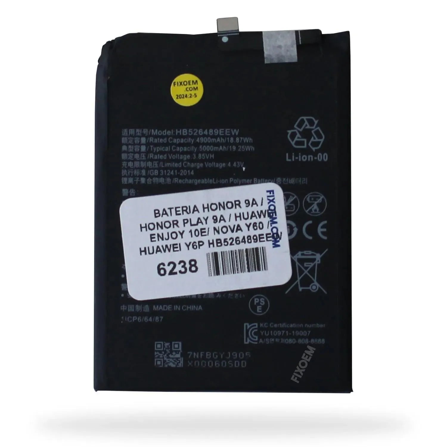 Bateria Honor 9A / Honor Play 9a / Huawei Enjoy 10e / Nova Y60 / Huawei Y6P HB526489EEW |+4,000 reseñas 4.9/5 | recibe en 2 días