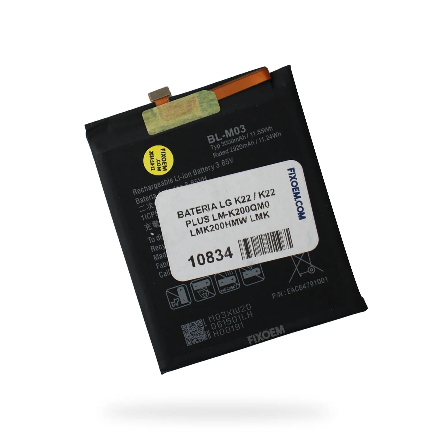 Bateria Lg K22 / K22 Plus LM-K200QM0 LMK200HMW LMK200HAW Bl-Mo3. |+4,000 reseñas 4.9/5 | recibe en 2 días