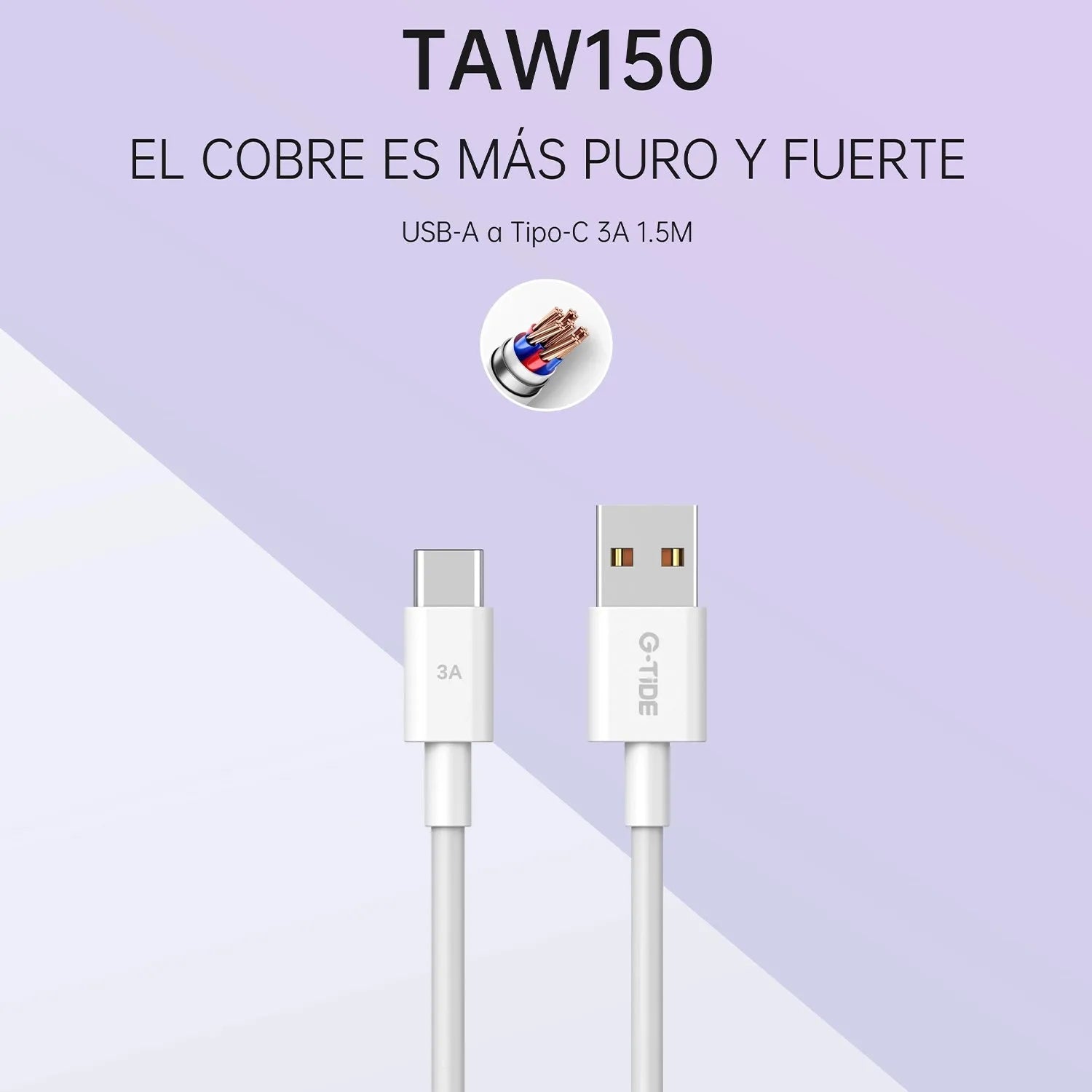 Cable Datos USB-Tipo C G-Tide |+4,000 reseñas 4.9/5 | recibe en 2 días