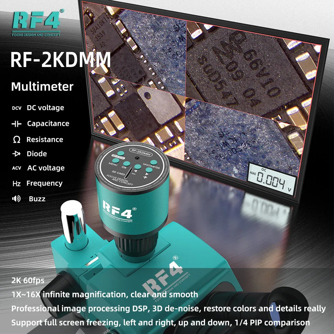 Camara con Multimetro Microscopio Rf4 Rf-2Kdmm |+4,000 reseñas 4.9/5 | recibe en 2 días