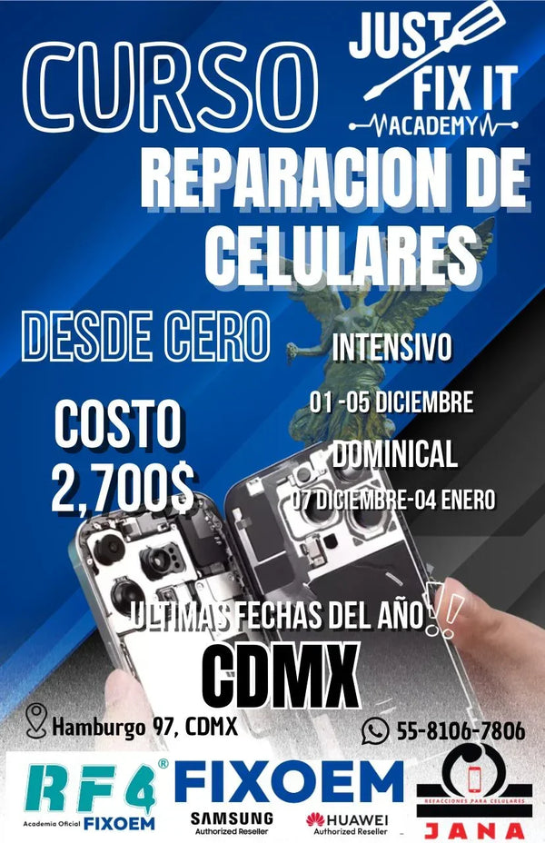 Curso reparación de celulares básico intermedio |+5,000 reseñas 4.9/5 | recibe express 2 días