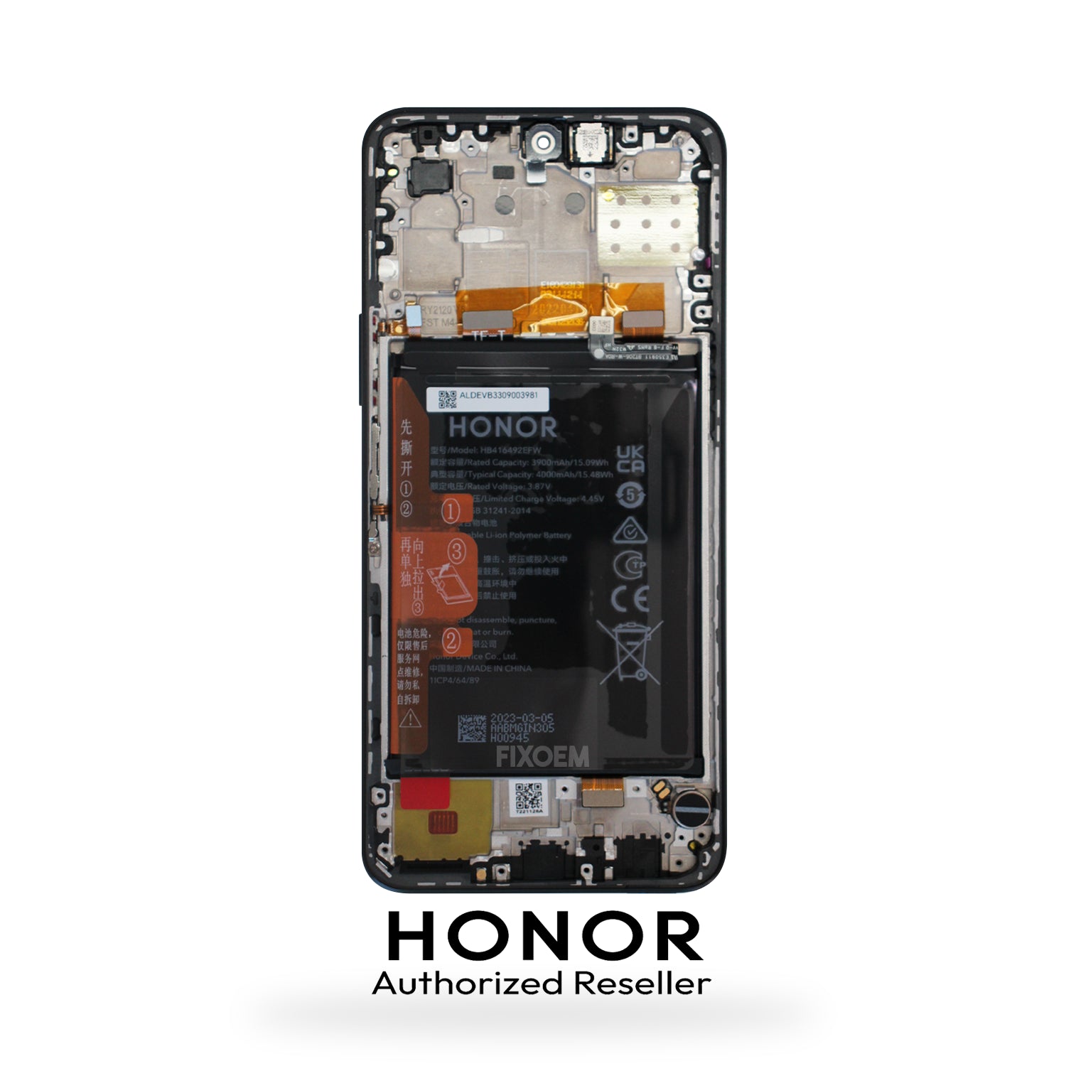 Display Honor Original X8 C/Bateria C/Marco Negro