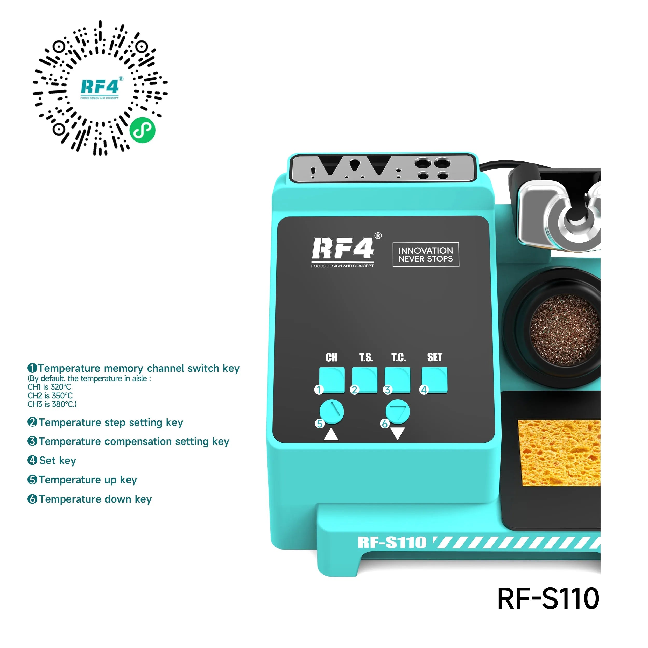 Estación Soldadura Cautin Rf4 Rf-S110 |+4,000 reseñas 4.9/5 | recibe en 2 días
