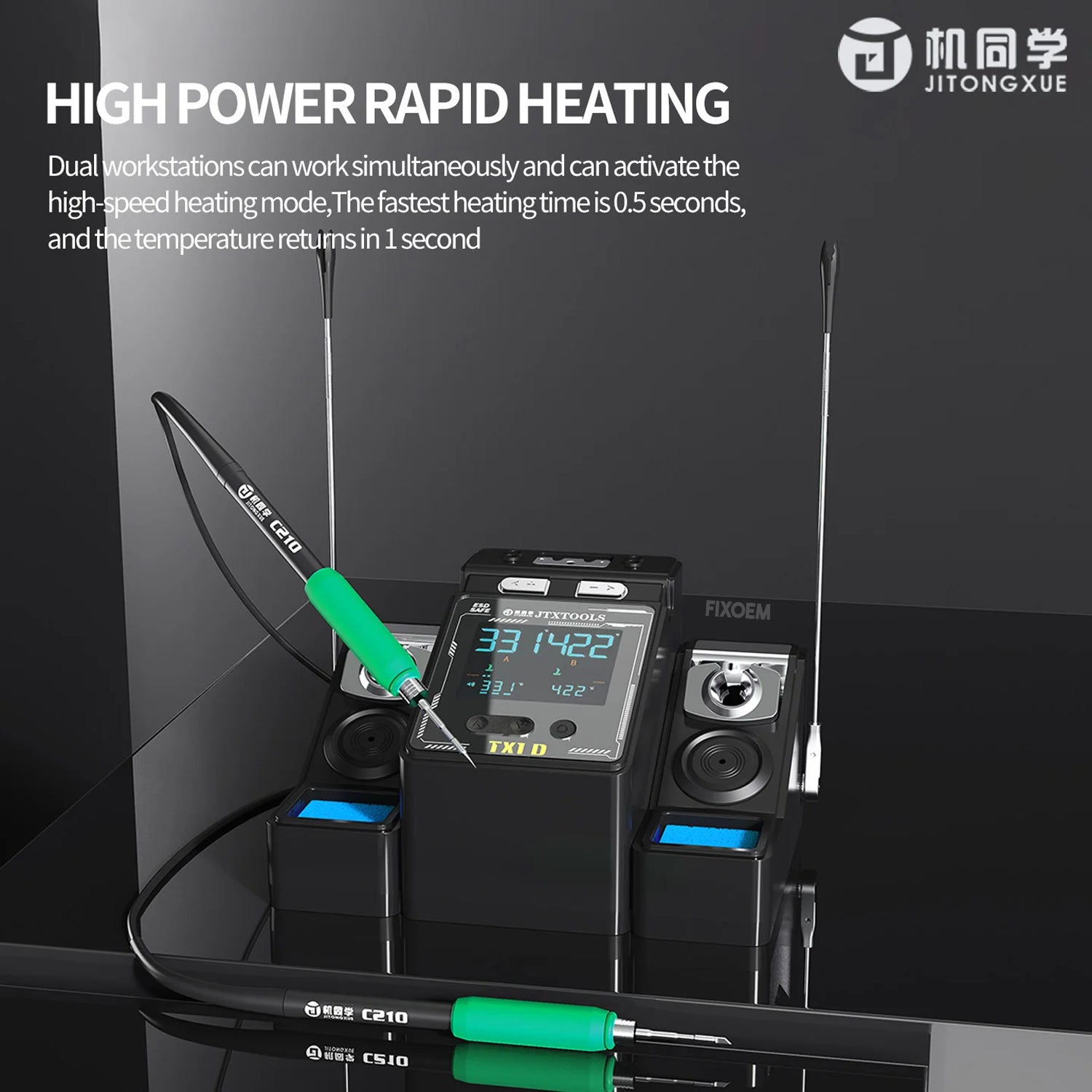 Estación Soldar Cautin Doble 210 / 115 / 245 200W JTX TX1 D |+4,000 reseñas 4.9/5 | recibe en 2 días