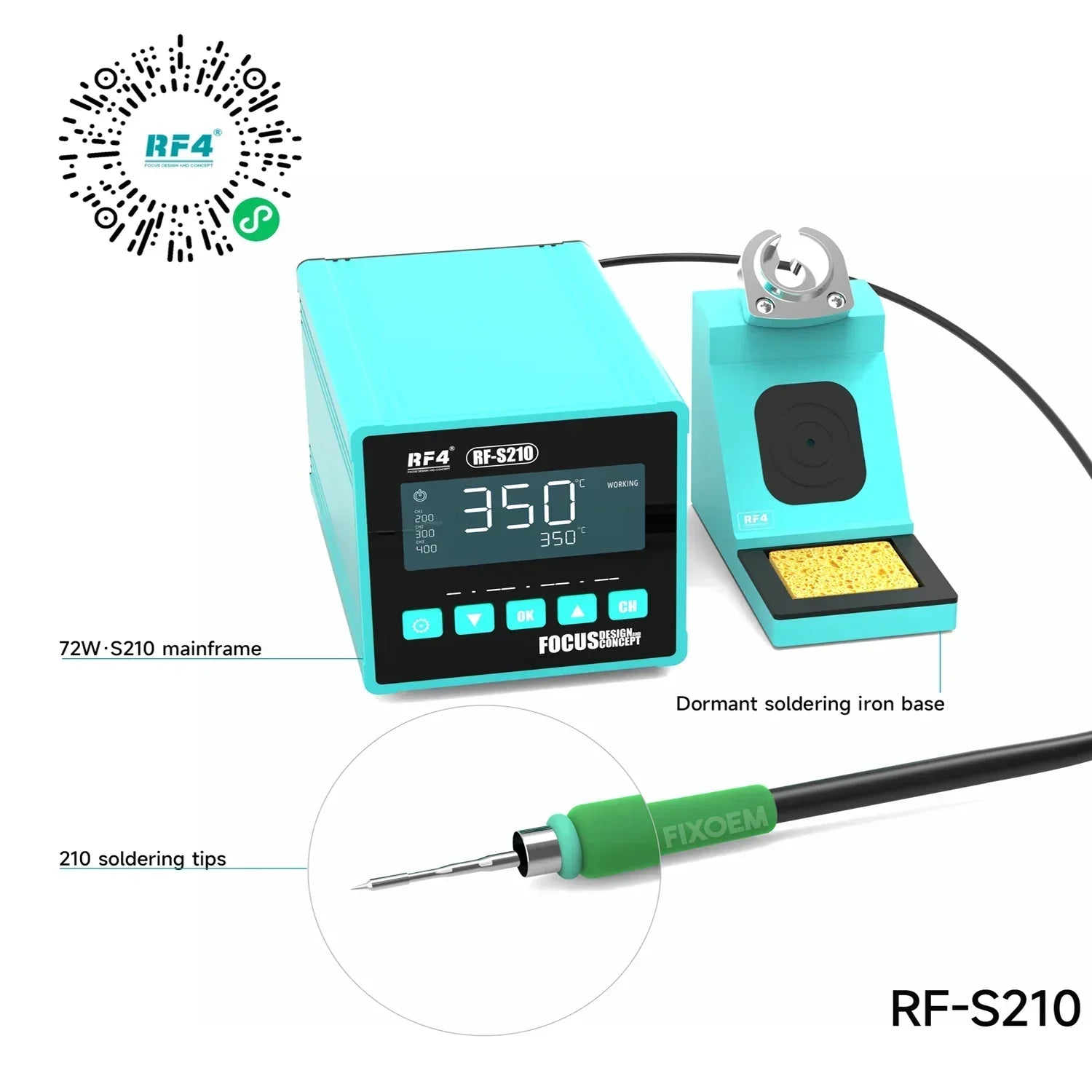 Estación Soldar Cautin RF4 RF-S210 |+5,000 reseñas 4.9/5 | recibe express 2 días