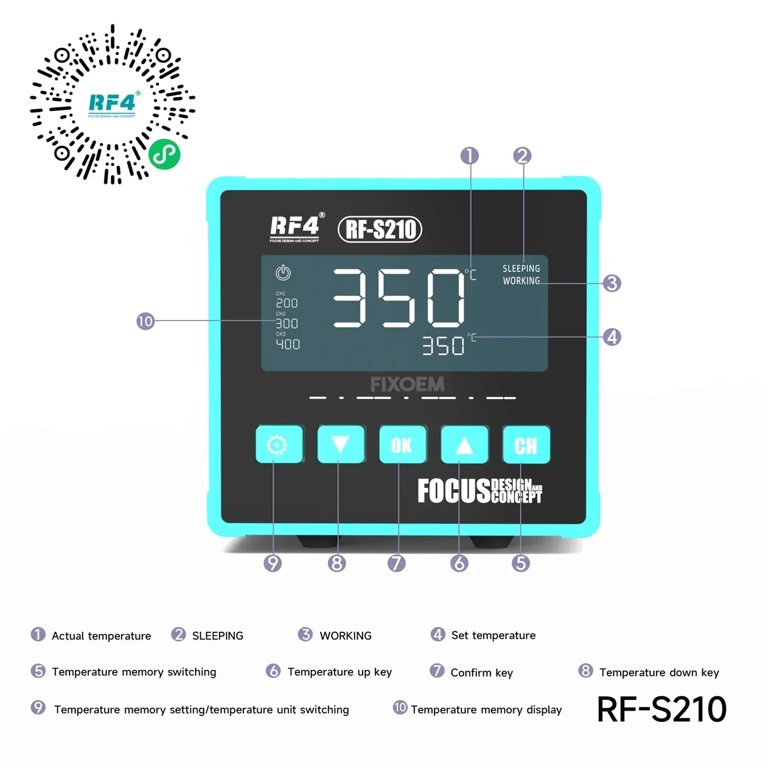 Estación Soldar Cautin RF4 RF-S210 |+5,000 reseñas 4.9/5 | recibe express 2 días