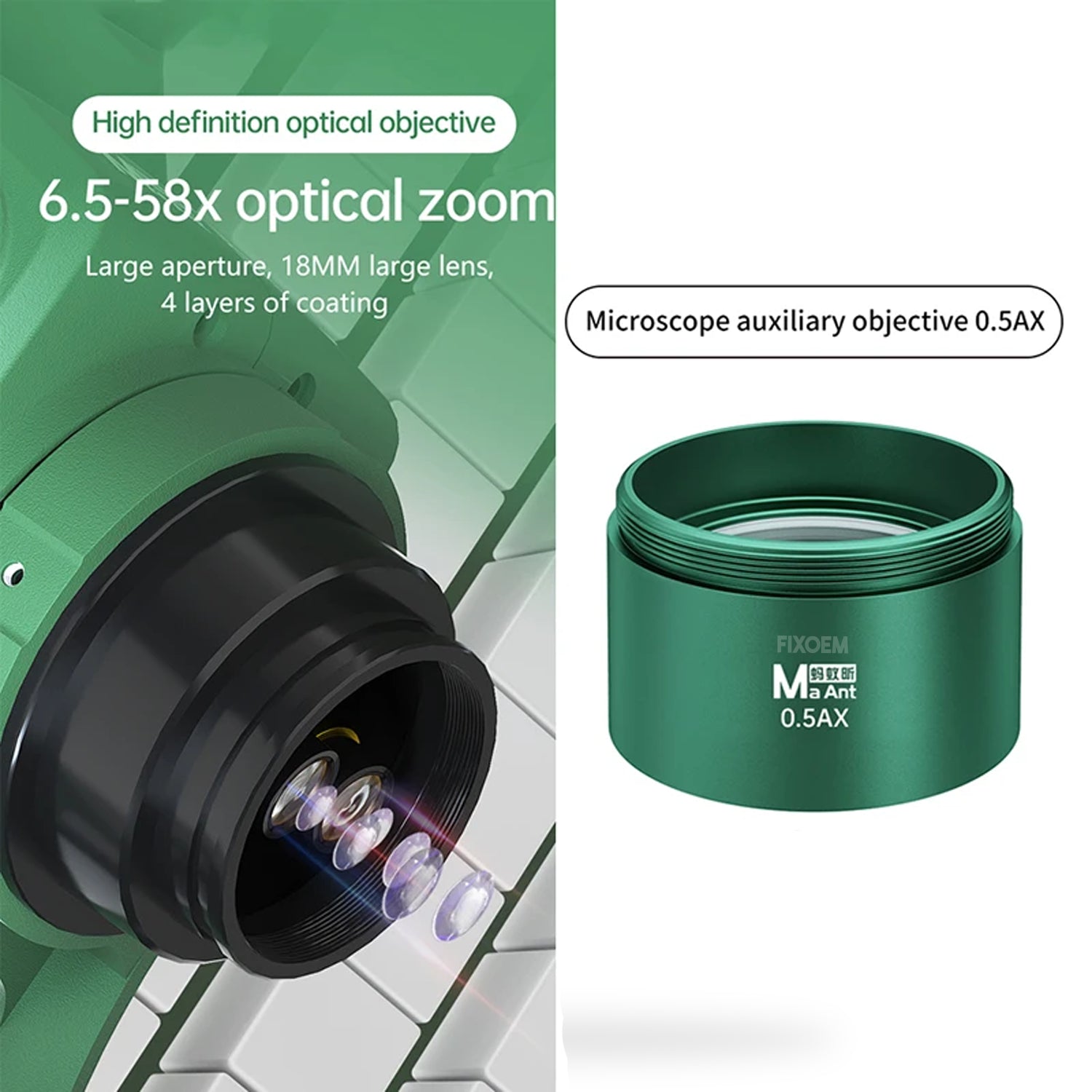 Lente Camara Barlow Microscopio 0.5Ax Ma Ant |+4,000 reseñas 4.9/5 | recibe en 2 días