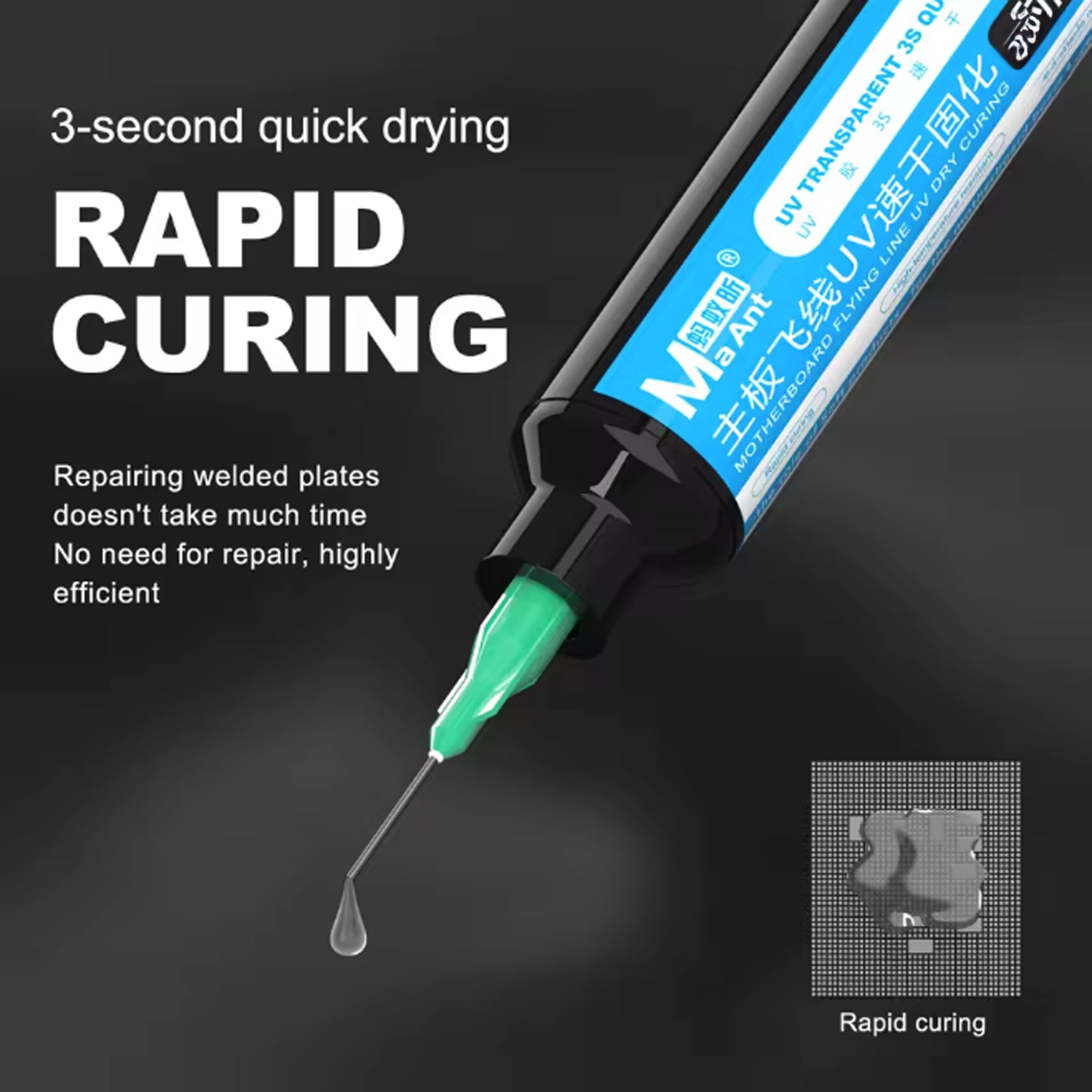 Mascara Uv Secado Rapido MA ANT 3S Transparente Suave