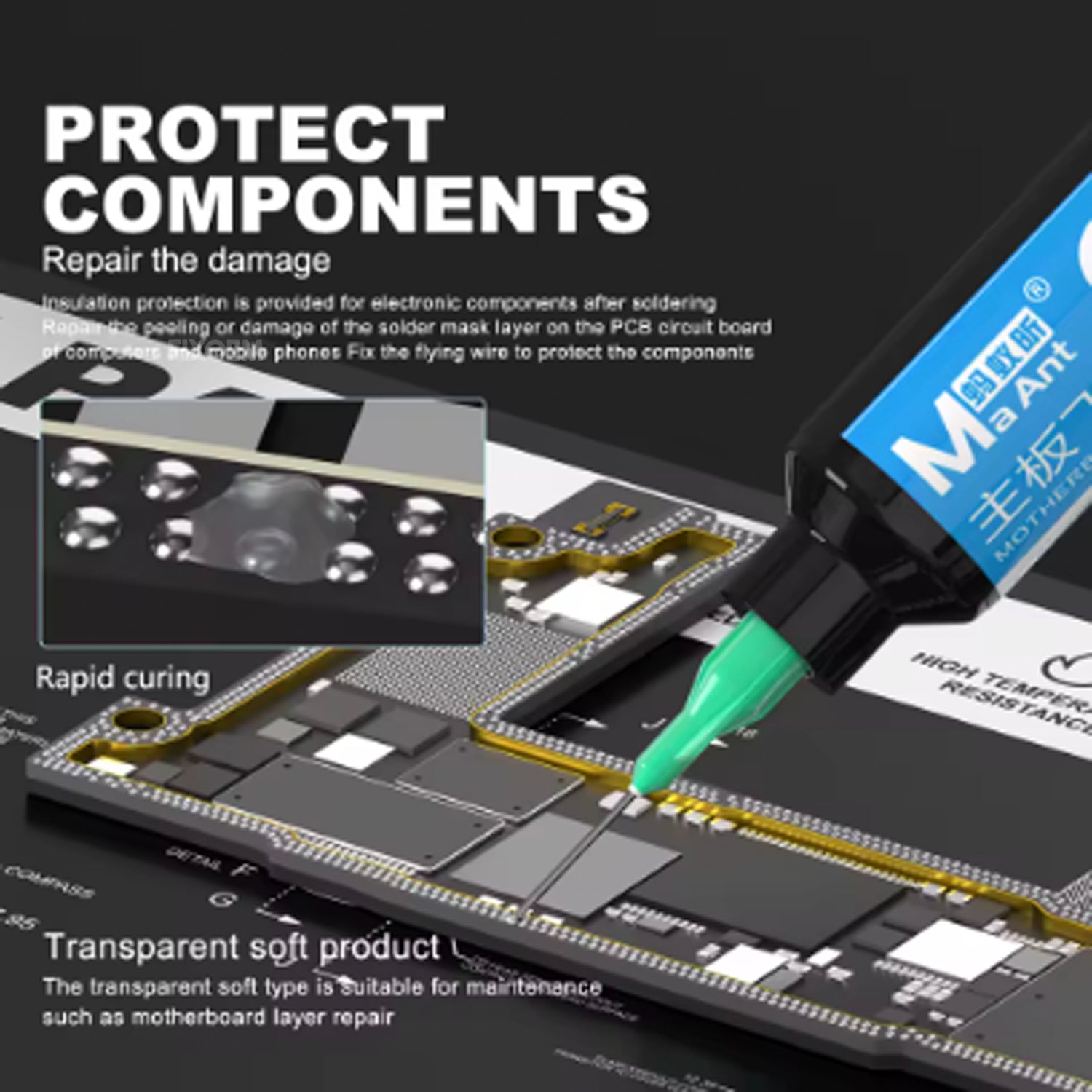 Mascara Uv Secado Rapido MA ANT 3S Transparente Suave