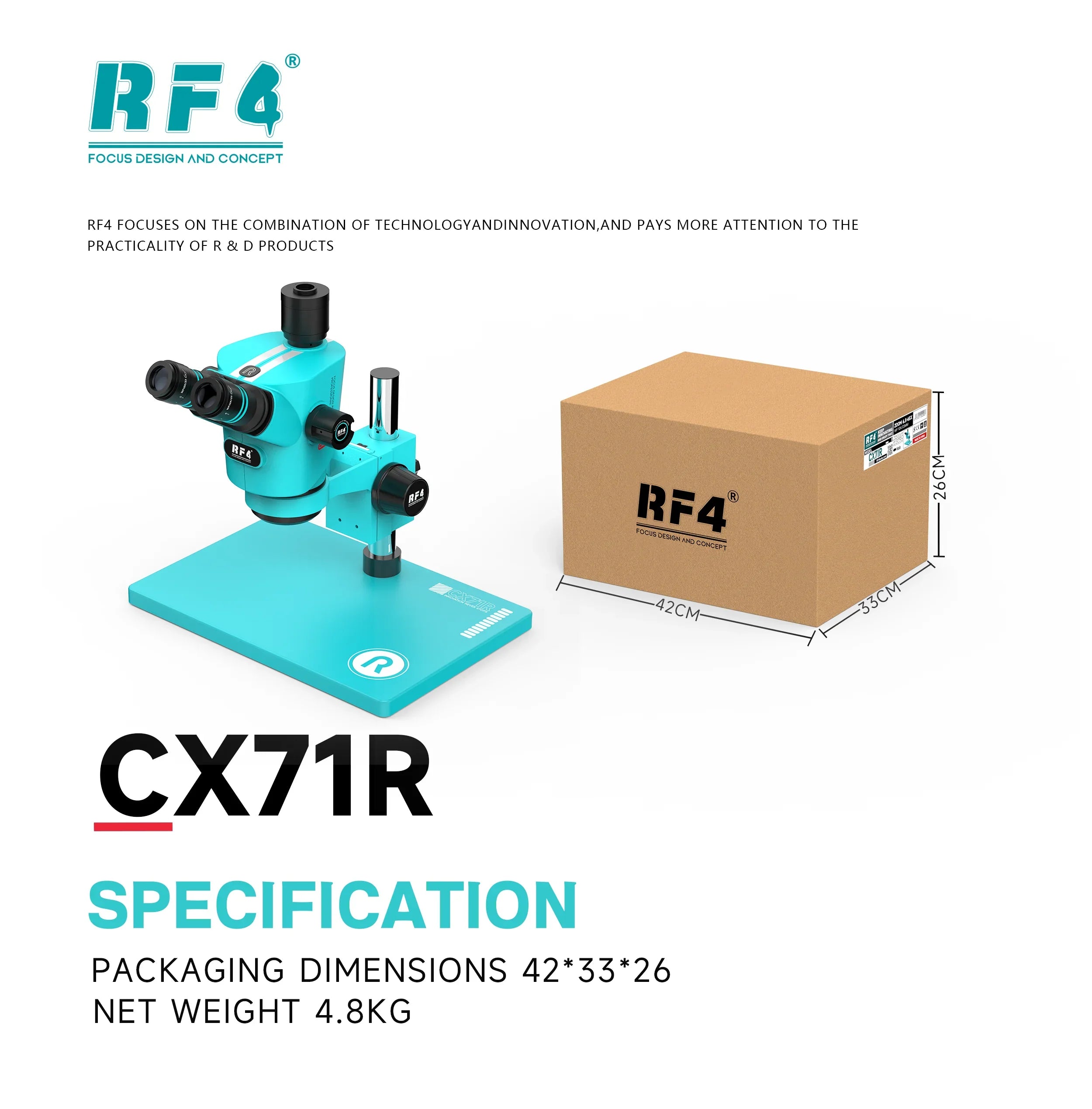 Microscopio Trinocular RF4 CX71R 6.5-65X |+4,000 reseñas 4.9/5 | recibe en 2 días