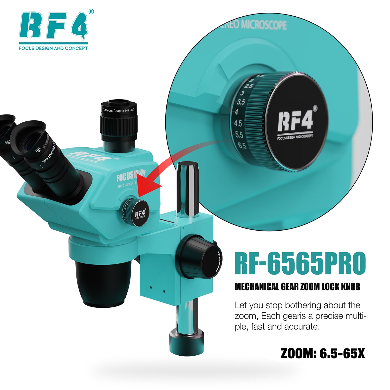 Microscopio Trinocular Rf4 Rf-6565 ProFO26 (6.5X – 6.5X)