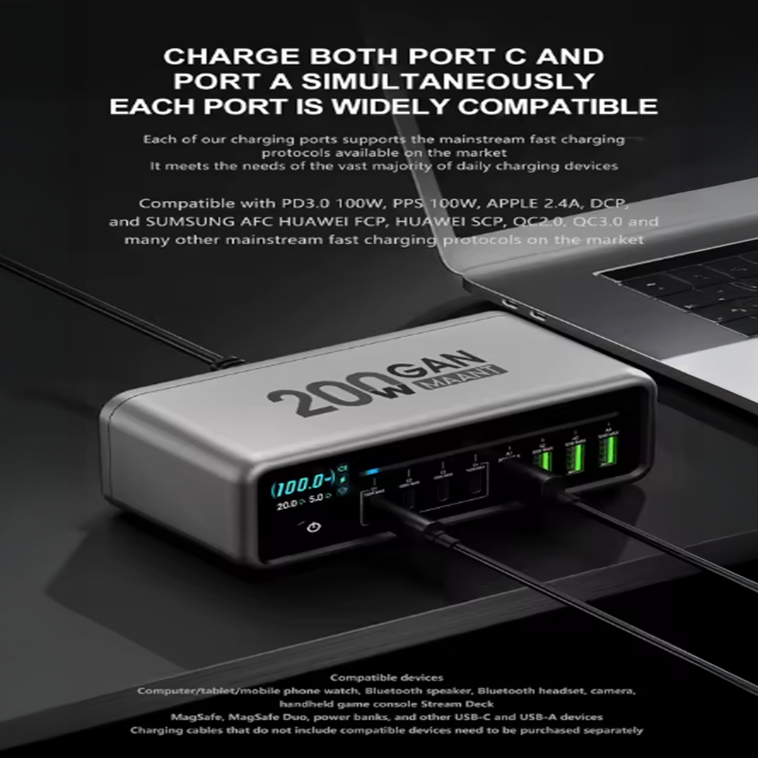 Multicargador Estacion Alimentacion 200W Ma Ant Mt-P200