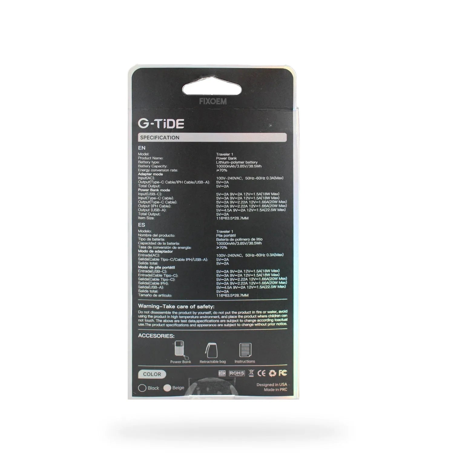 Power Bank Bateria Portatil 10000 Mah Traveler 1 G-Tide |+4,000 reseñas 4.9/5 | recibe en 2 días