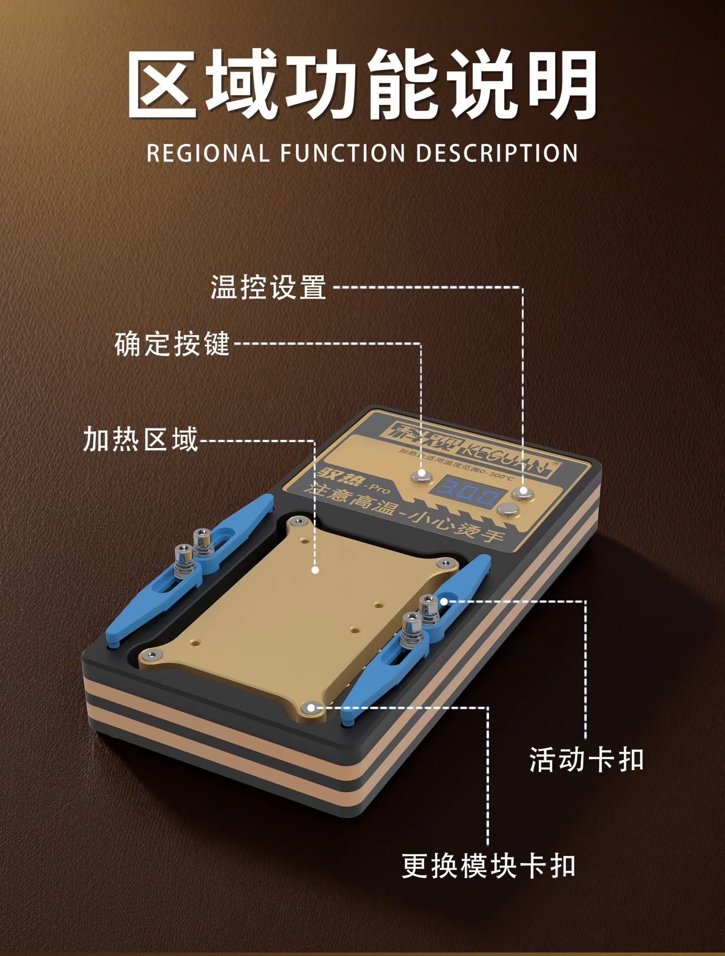 Precalentadora Plataforma Calor Sujecion KEGUAN Pro