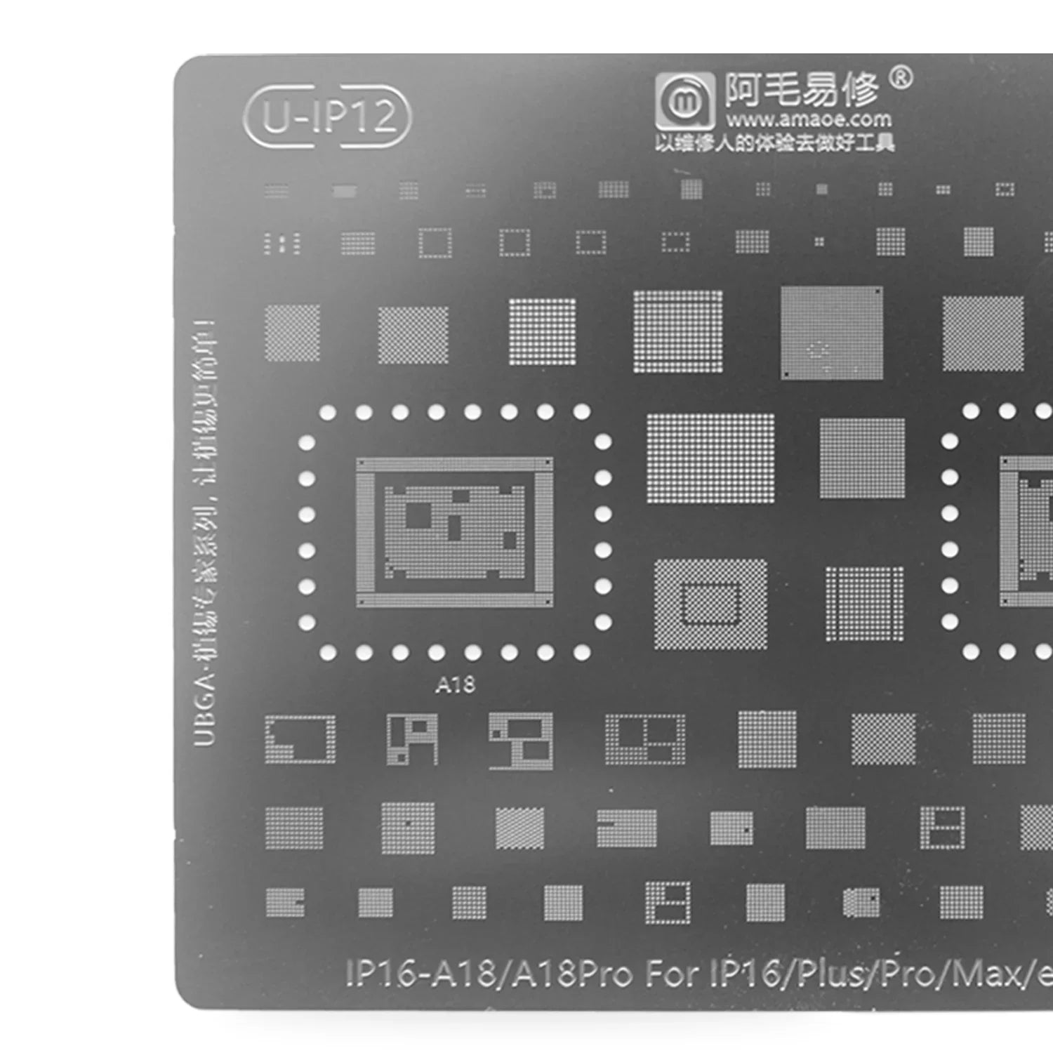 Stencil Amaoe IP16 PLUS / PRO / PRO MAX A18 / A18 PRO 0.12MM |+4,000 reseñas 4.9/5 | recibe en 2 días
