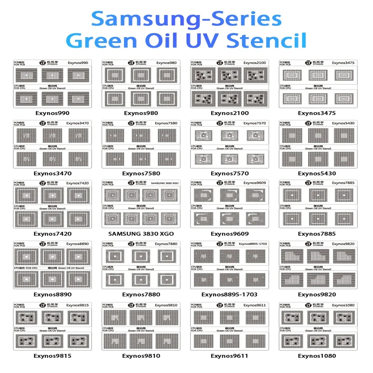 Stencil Uv / Malla Rebaling Samsung (20 Modelos) JTX 20 Gs-01 |+4,000 reseñas 4.9/5 | recibe en 2 días