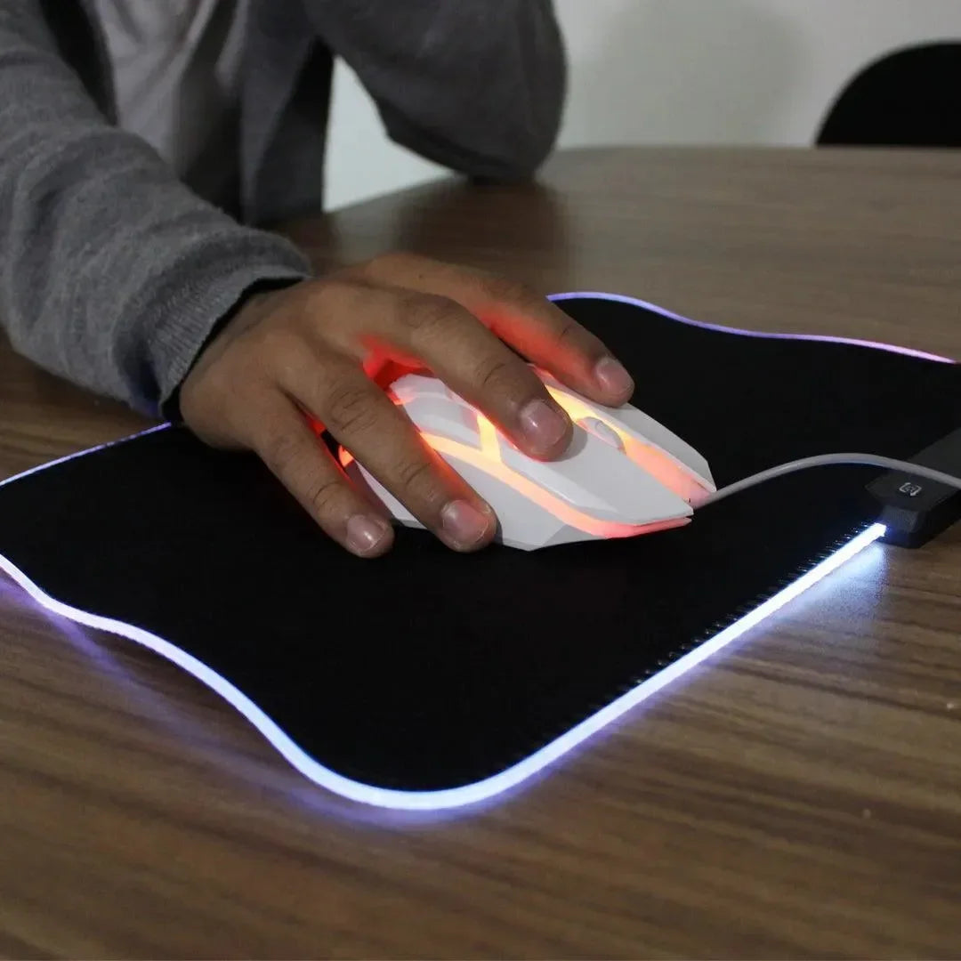 Alfombrilla de ratón Gamer Led Rgb de 7 colores con USB extra grande de