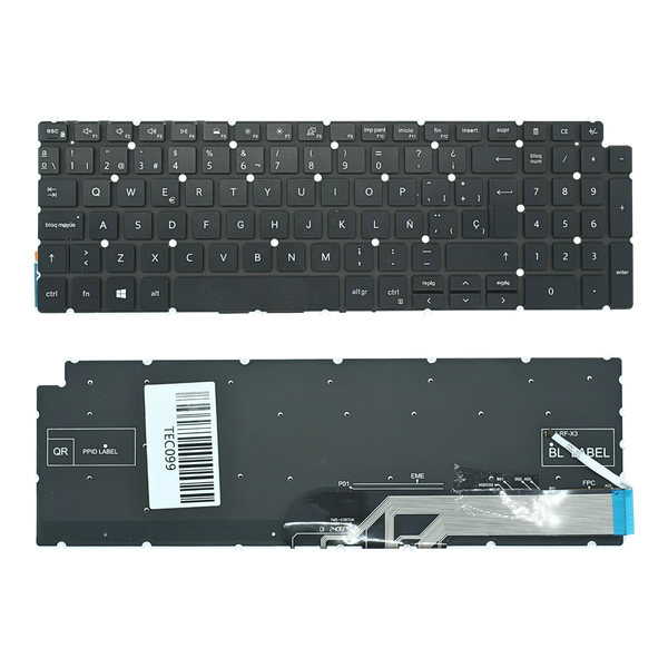 Teclado Negro (SP) (Backlight / Sin Marco) Dell Inspiron 15 7590 5584 5590 5593 5594 5598 YHXY1 |+5,000 reseñas 4.9/5 | recibe express 2 días