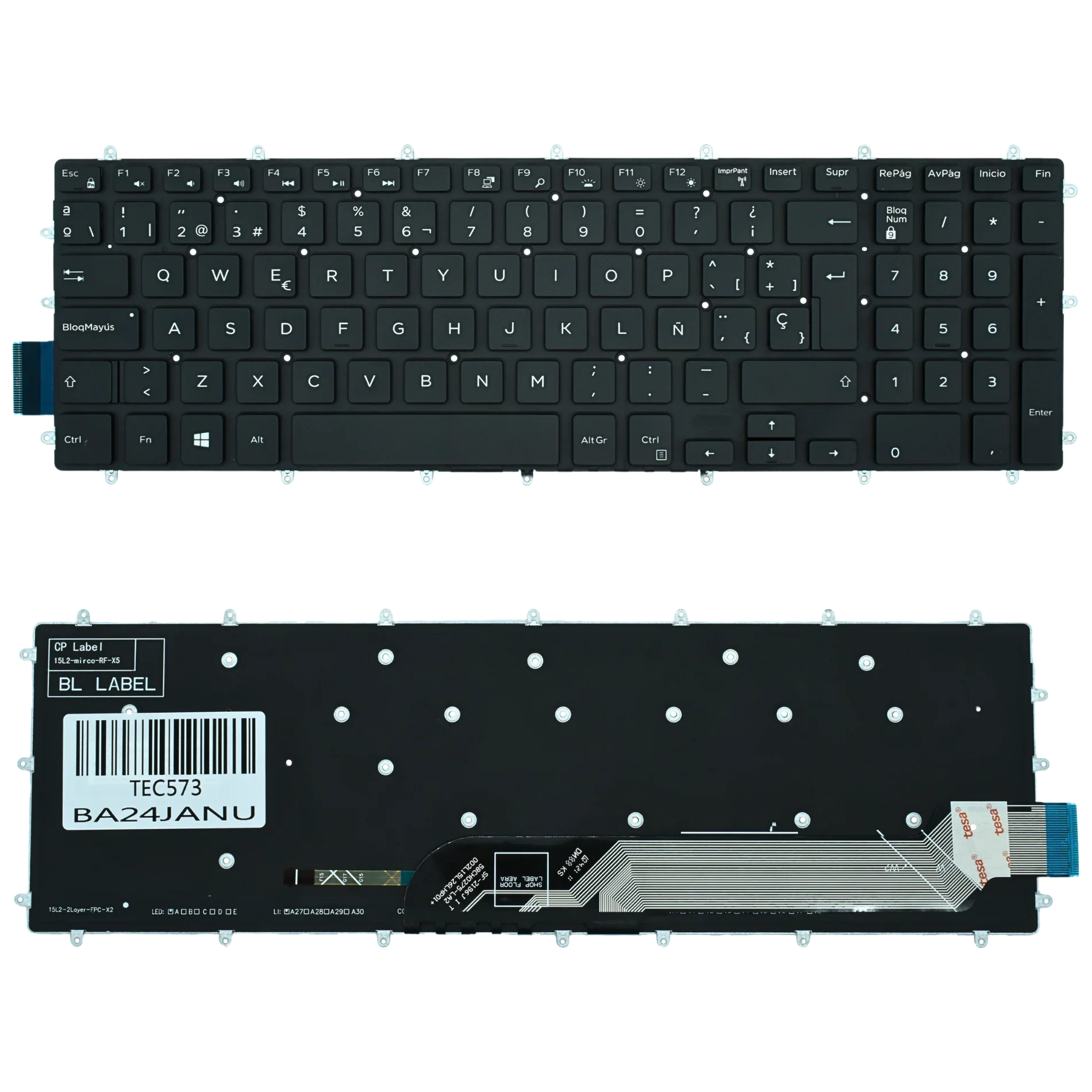 Teclado (SP) Dell Inspiron 15 Gaming 15-7566 15 5567 5565 17 7000 Series 17-7778 17-7779 BACKLIGHT (SIN MARCO) |+4,000 reseñas 4.9/5 | recibe en 2 días