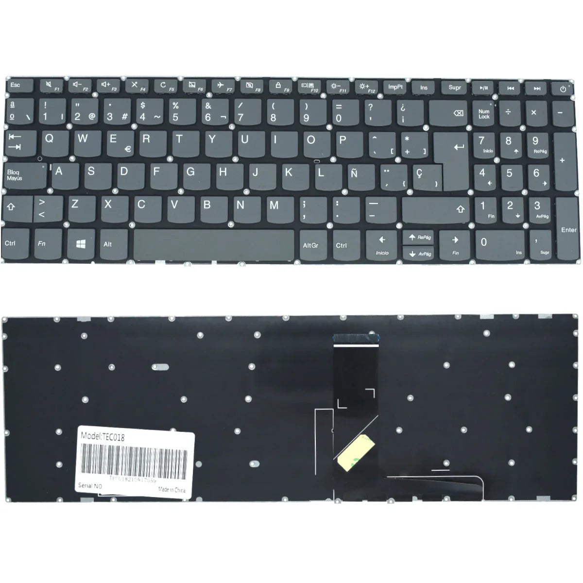 Teclado (SP) Lenovo IdeaPad 320-15 320-15IAP 320-15ABR 320-15AST 320-15ISK (Tecla Encendido / Numerico) |+4,000 reseñas 4.9/5 | recibe en 2 días