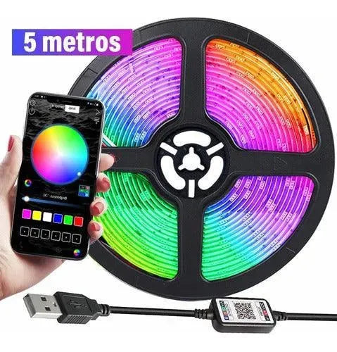 Tira Led Rgb 5050 Bluetooth Luces Led 5M Controlada Por App |+4,000 reseñas 4.9/5 | recibe en 2 días