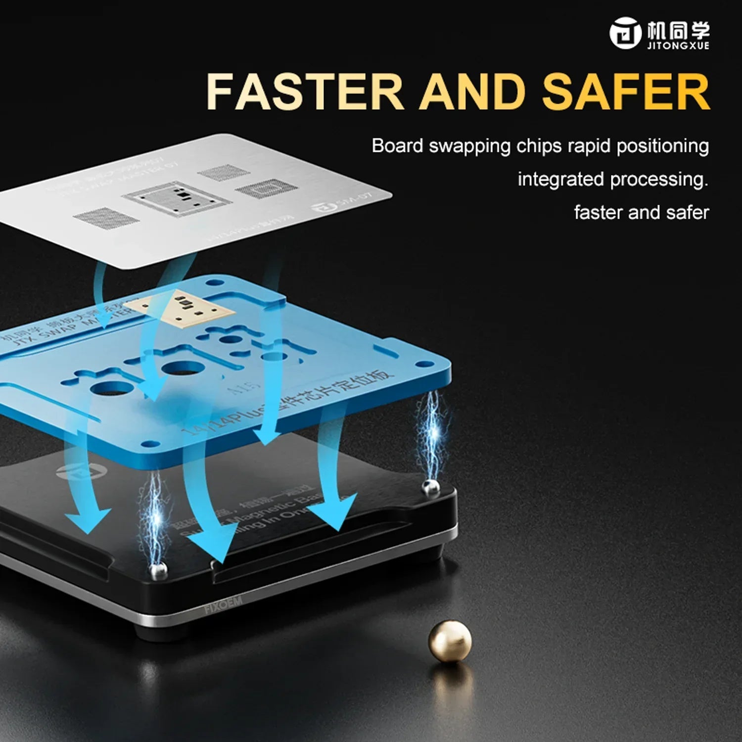 Kit Reballing Base Holder Swap Stencil Master 30 En 1 Iphone 8-16 pro max Jtx |+5,000 reseñas 4.9/5 | recibe express 2 días