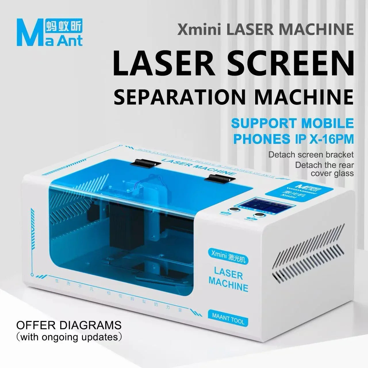 Maquina Separadora Tapas Laser Ma Ant X Mini iPhone X-16PM |+5,000 reseñas 4.9/5 | recibe express 2 días