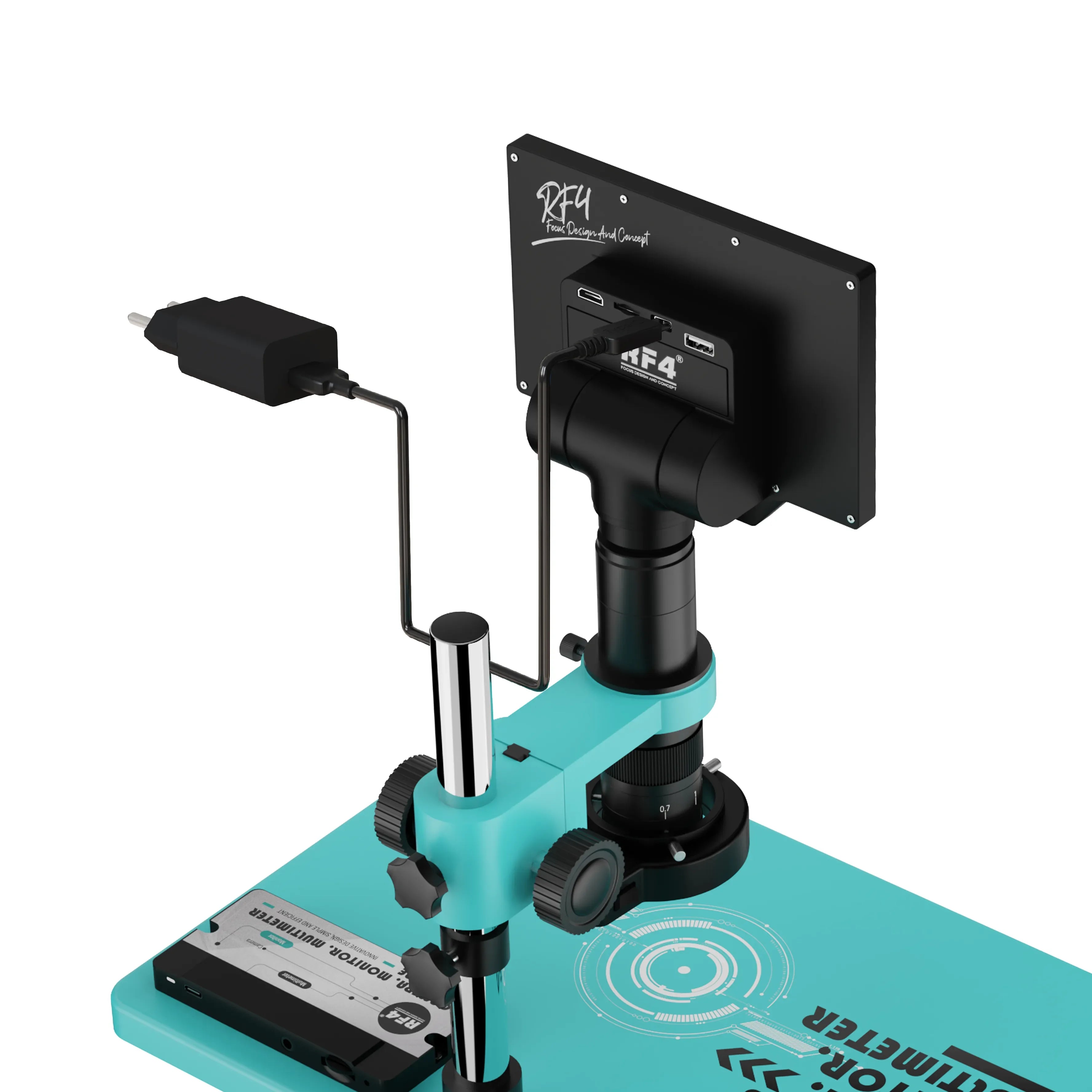 Microscopio Digital + Pantalla + Multimetro Rf4 Rf-50M (7–50X) |+5,000 reseñas 4.9/5 | recibe express 2 días