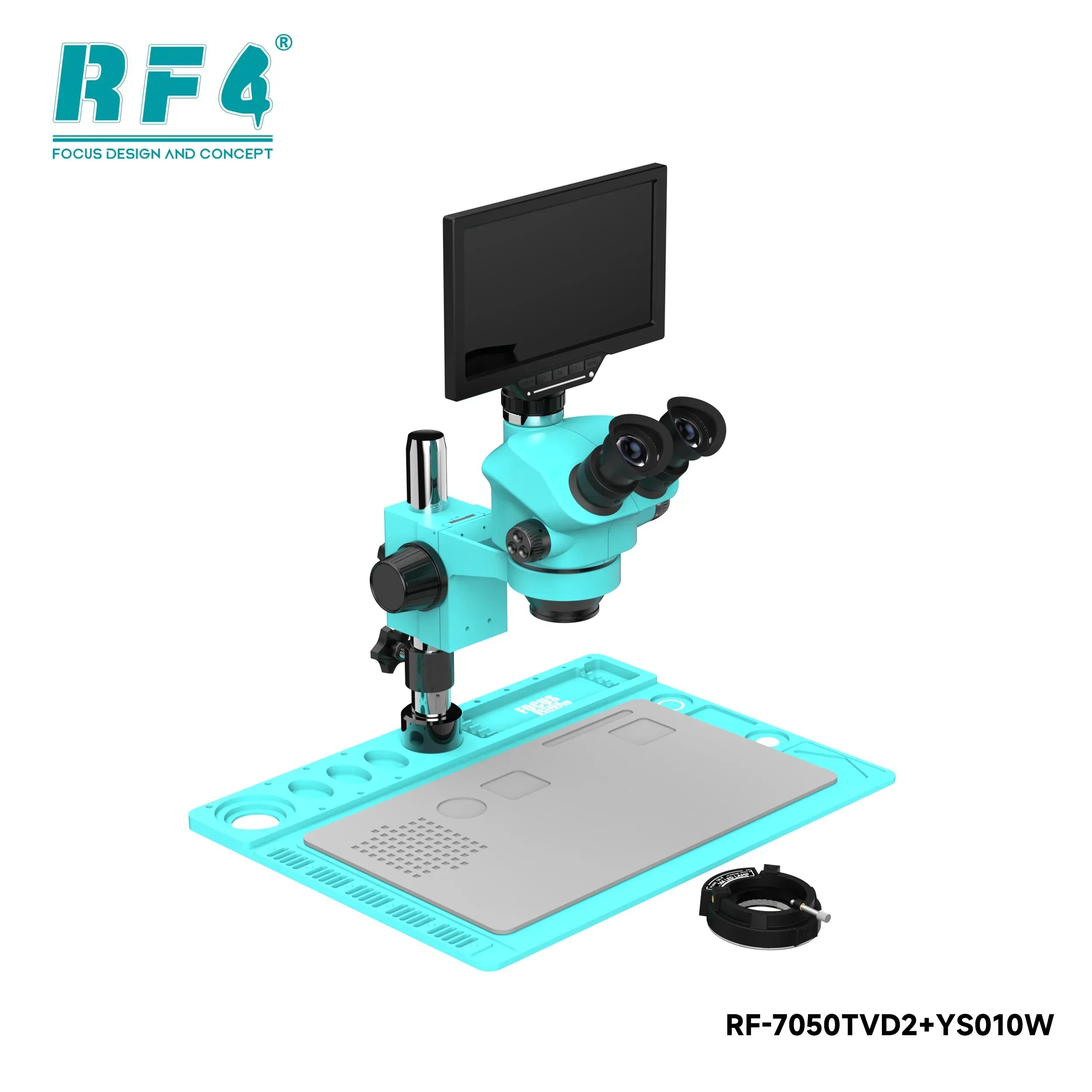 Microscopio Trinocular + Monitor Rf4 Rf-7050Tvd2 Ys010W (7X-50X) |+5,000 reseñas 4.9/5 | recibe express 2 días
