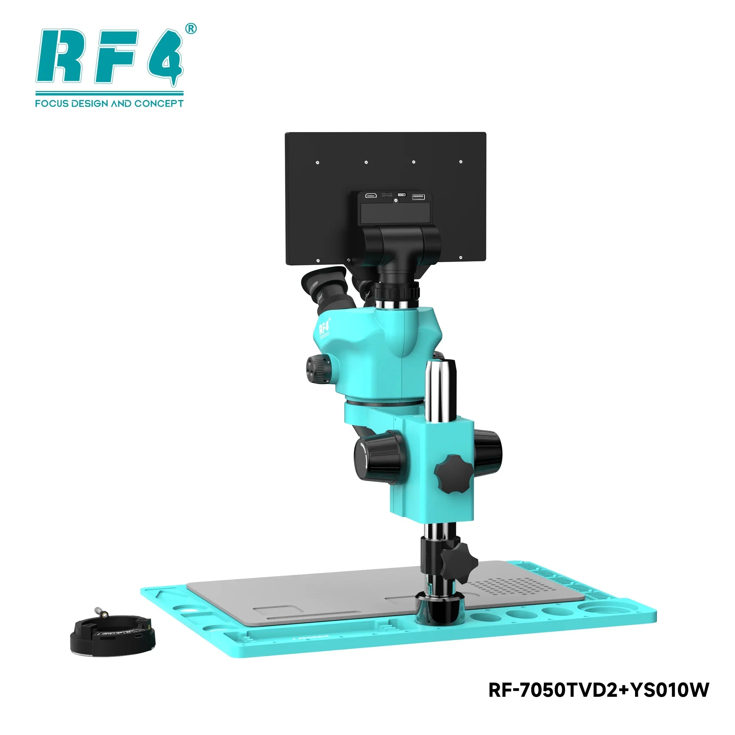 Microscopio Trinocular + Monitor Rf4 Rf-7050Tvd2 Ys010W (7X-50X) |+5,000 reseñas 4.9/5 | recibe express 2 días