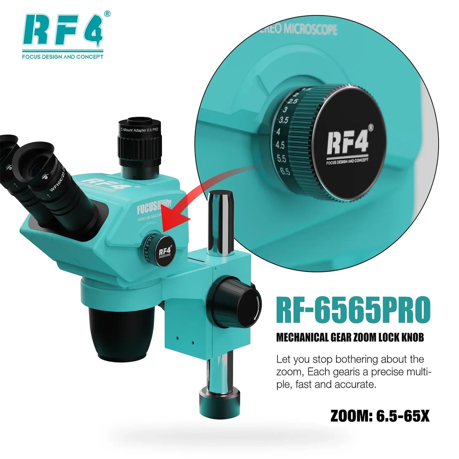 Microscopio Trinocular Rf4 Rf-6565 ProFO26 (6.5X – 6.5X) |+5,000 reseñas 4.9/5 | recibe express 2 días